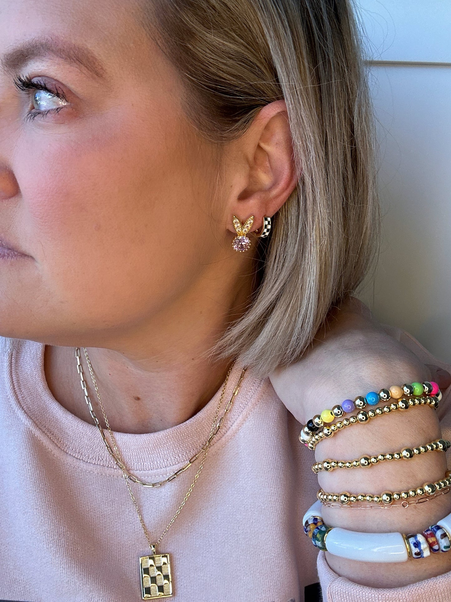 Checkered Gold Necklace