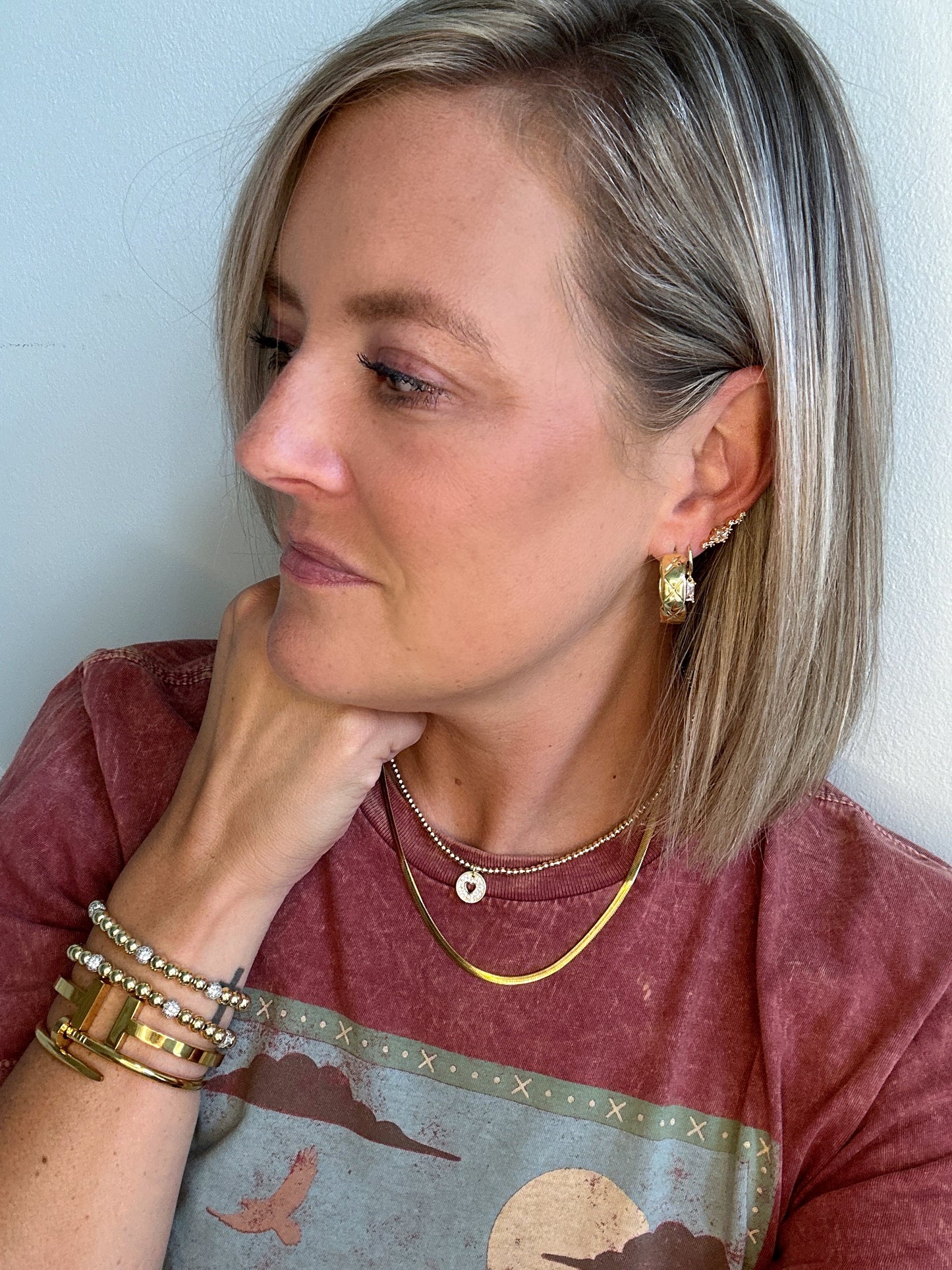 Heart Coin Charm Necklace