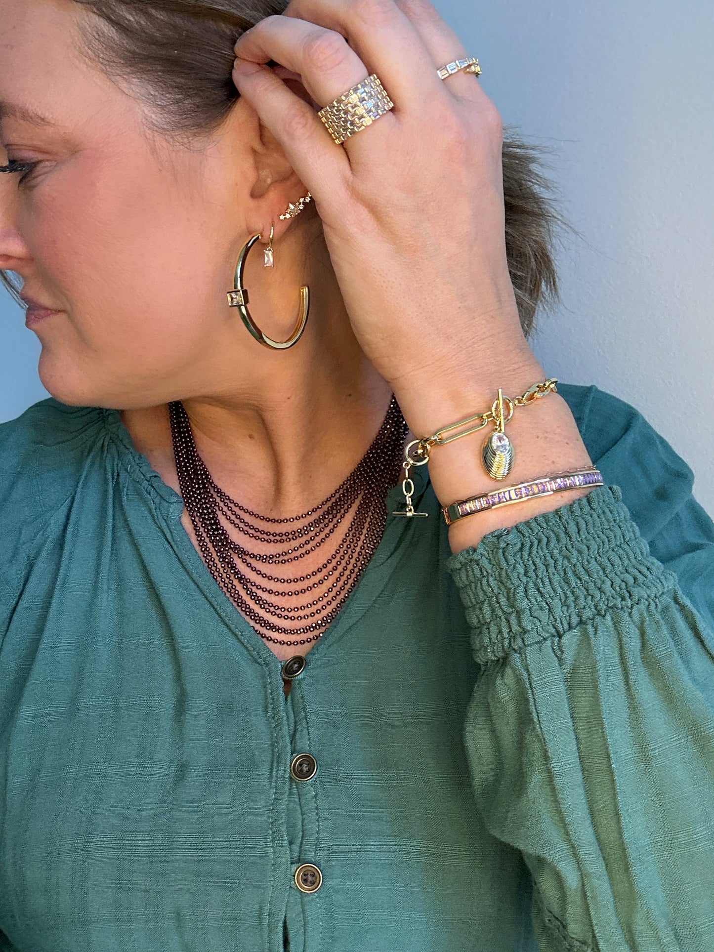 Diamond Shell Gold Bracelet