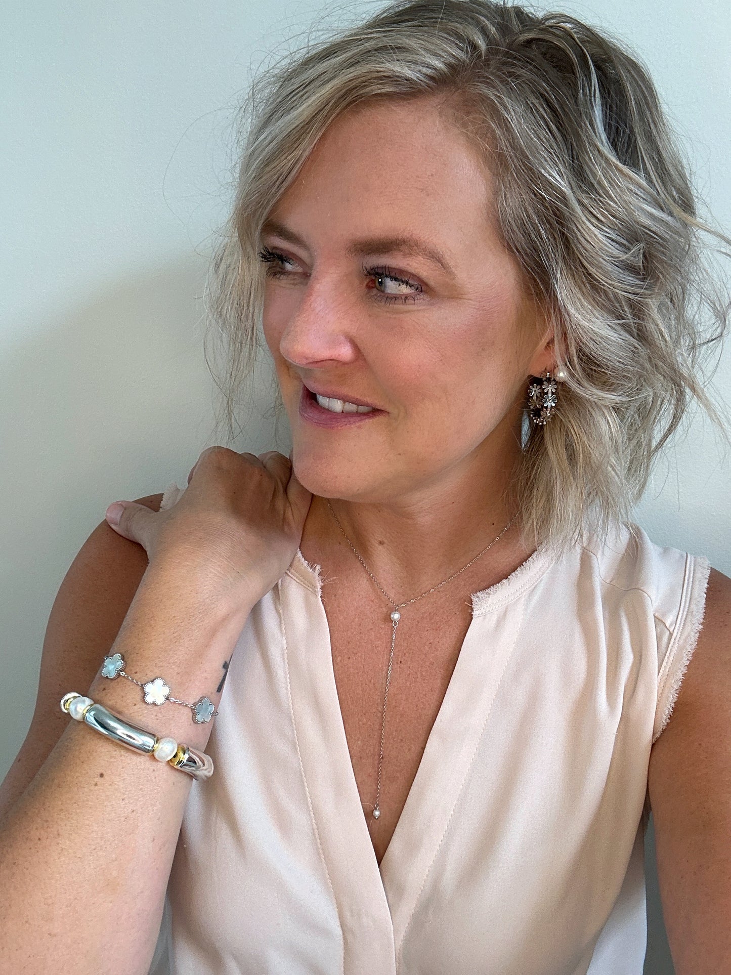 Silver Pearl Bracelet