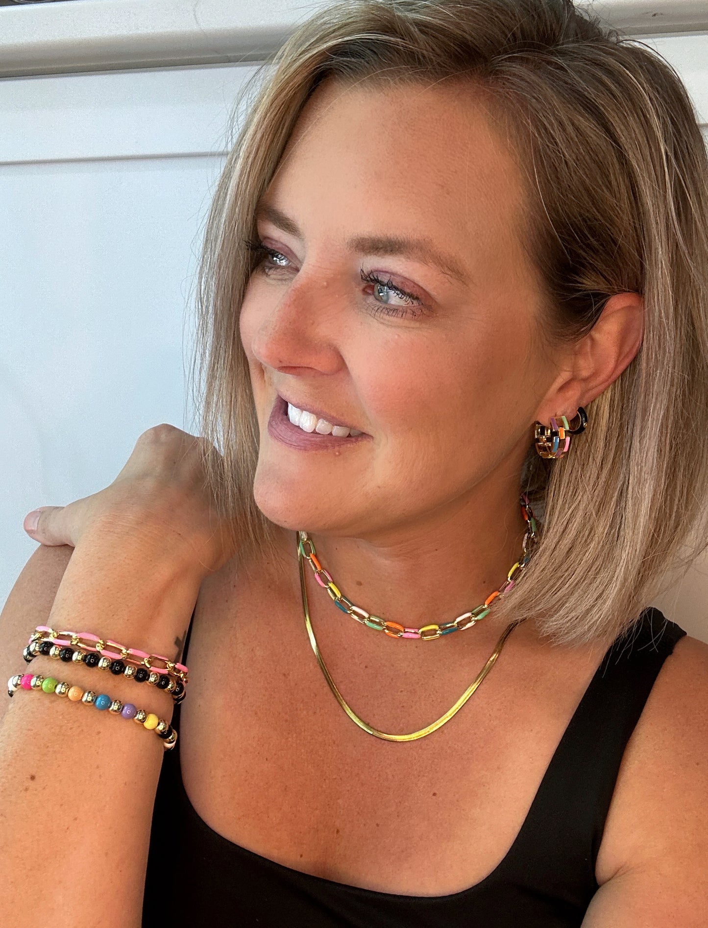 Penny Pink Chain Bracelet