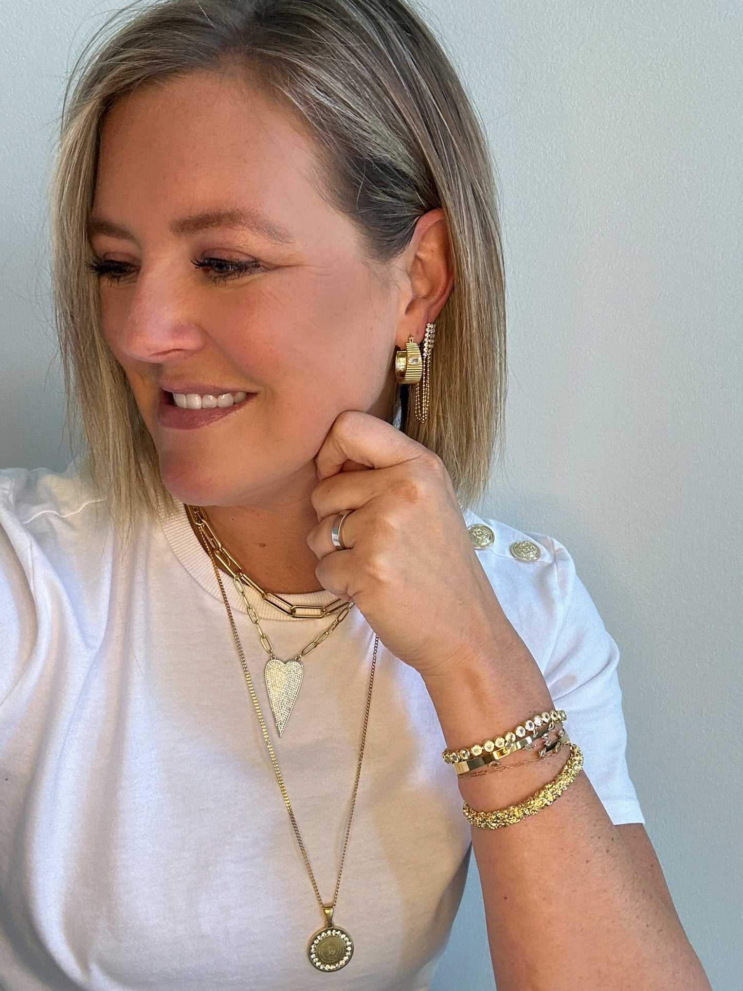 Crystal Leaf Hinge Bracelet