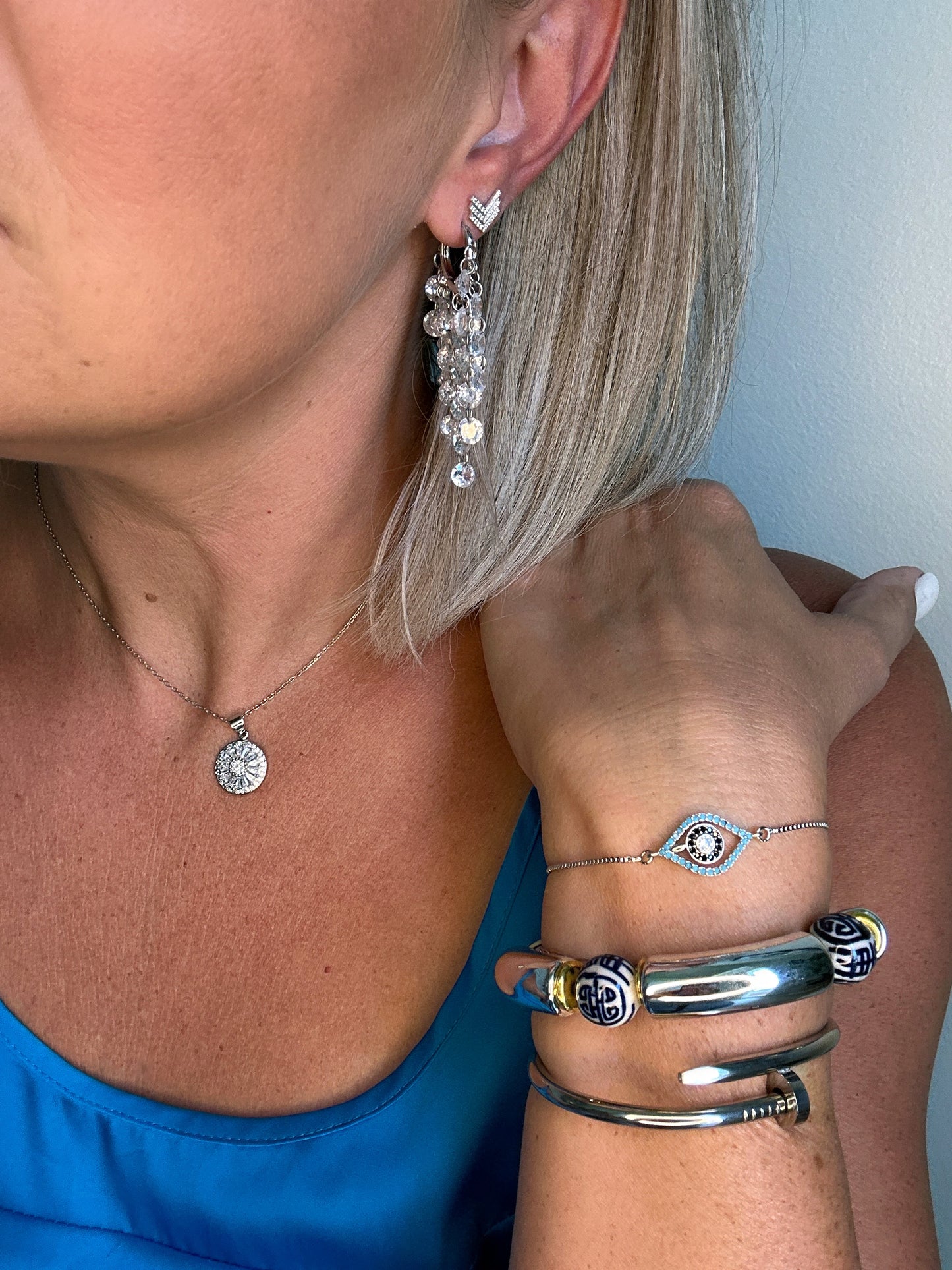 Charleston Silver Blue Bracelet