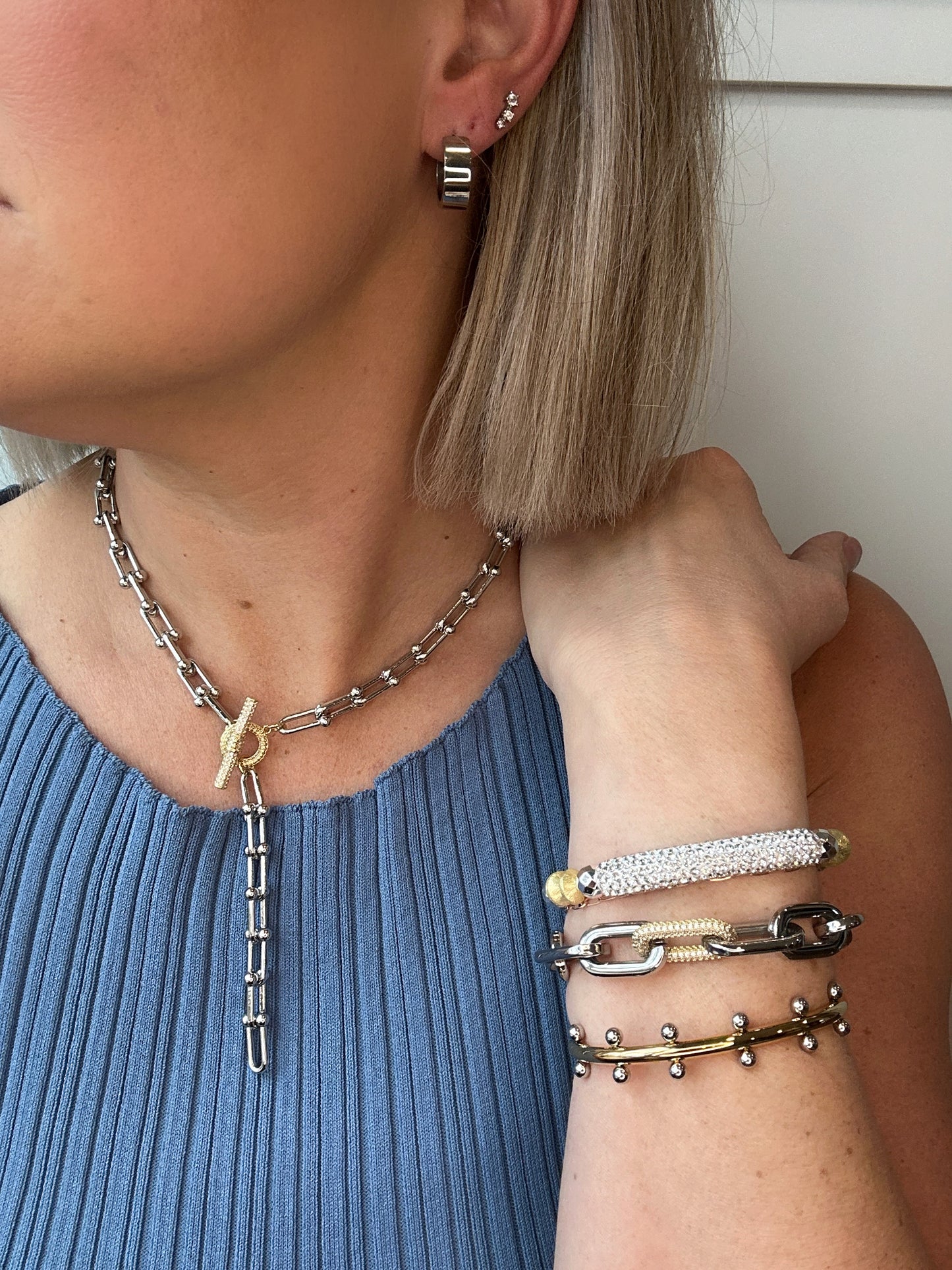 Cindy Gold Studded Cuff