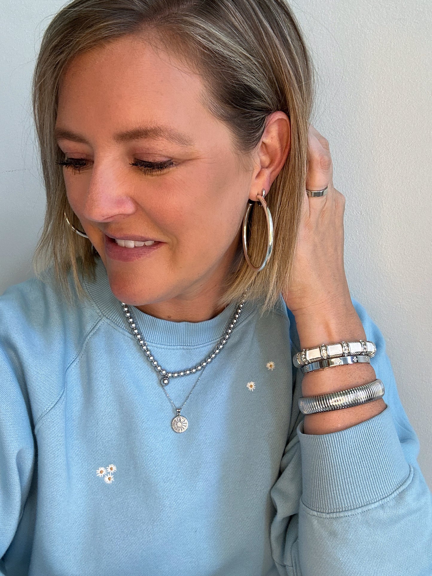 Silver Pearls Necklace