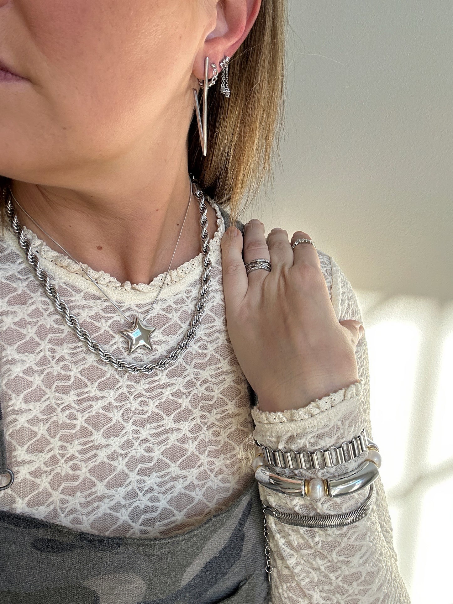 Fancy-Like Silver Bracelet