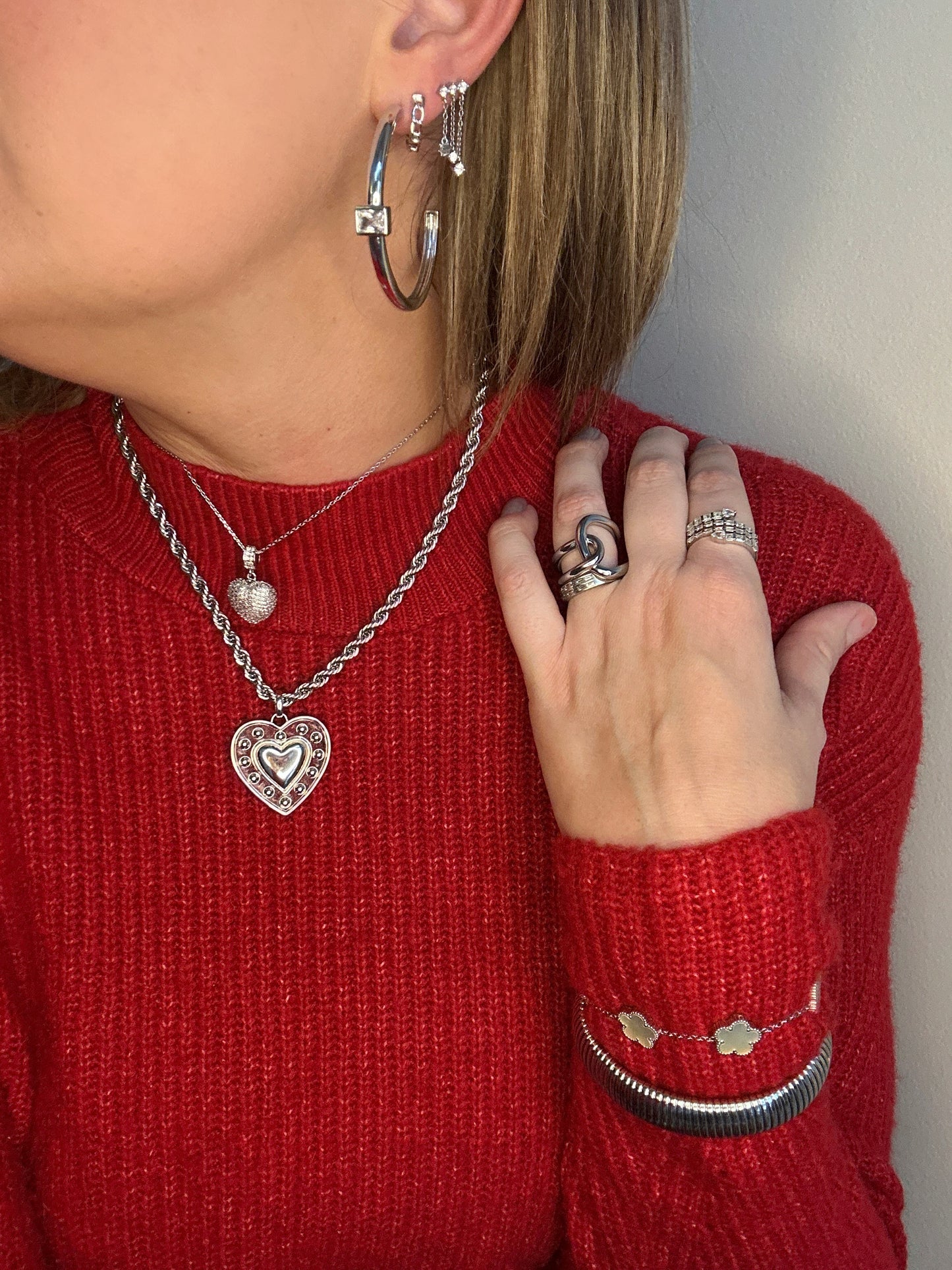 Baguette Wrap Around Silver Ring