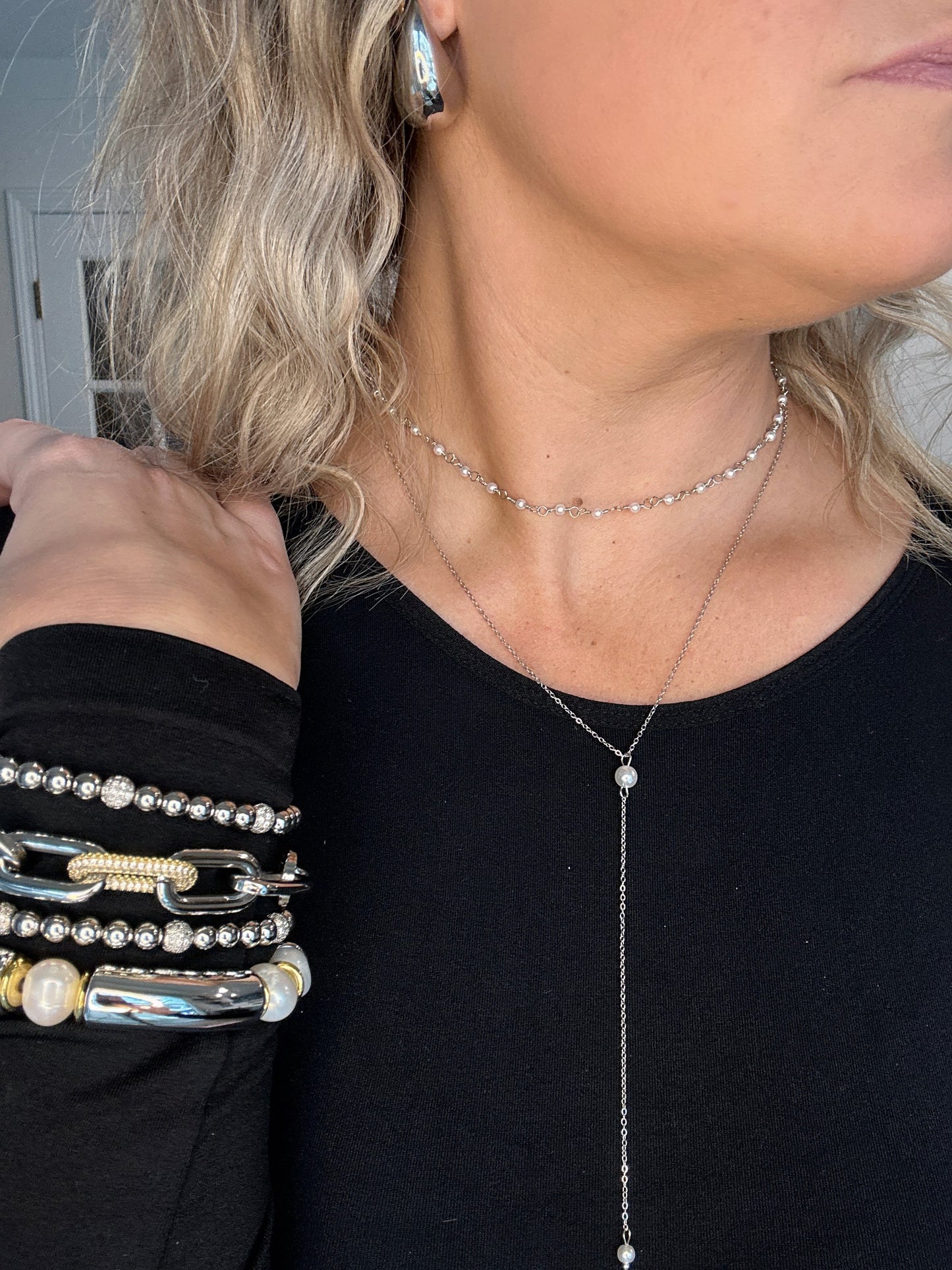 Silver Pearl Bracelet