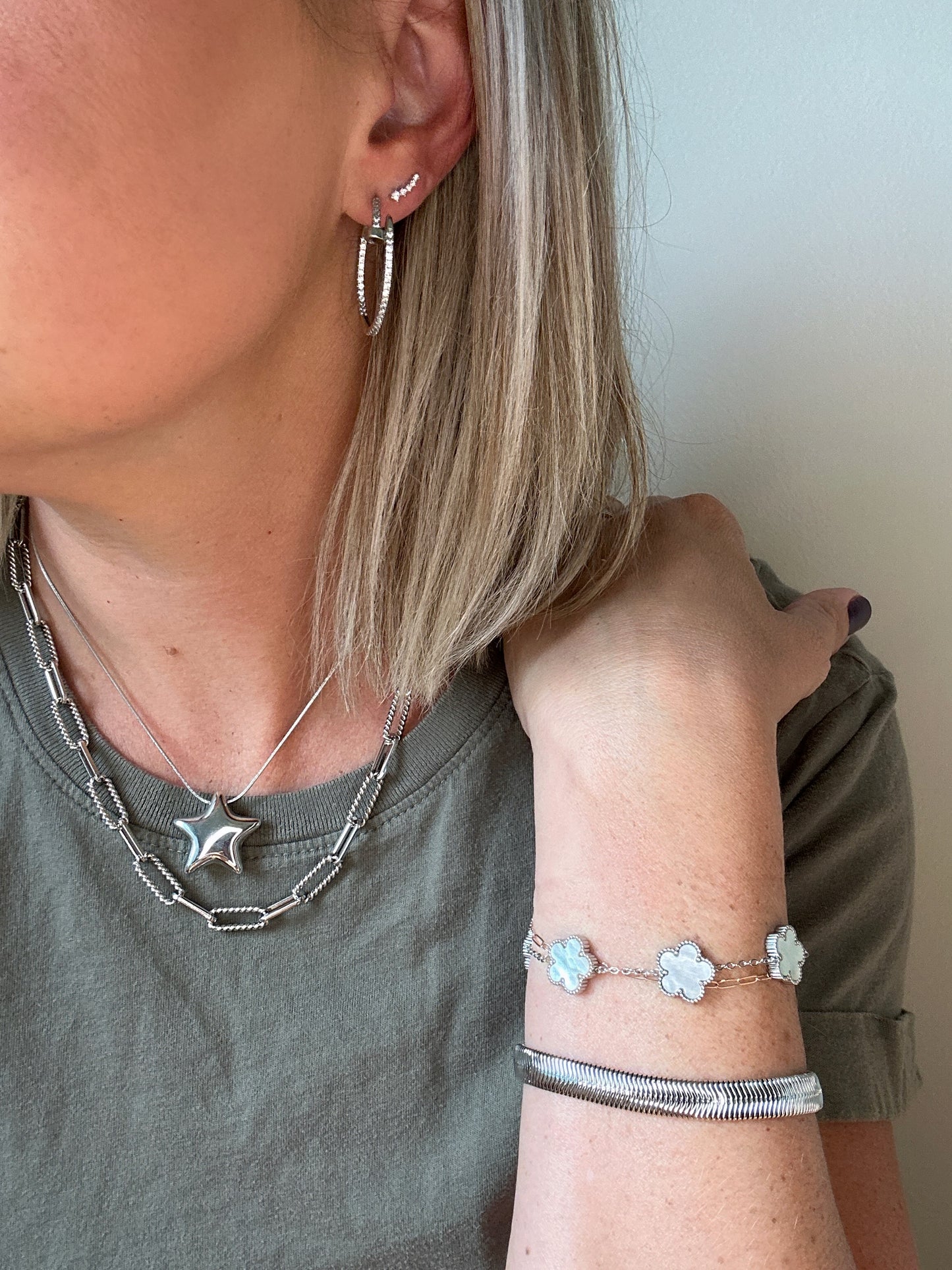 Fancy-Like Silver Bracelet