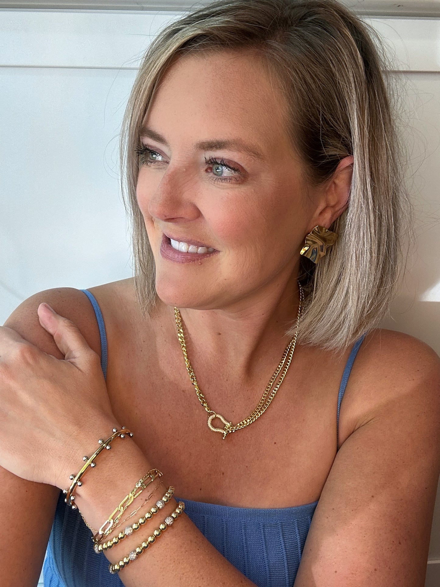 Cindy Gold Studded Cuff