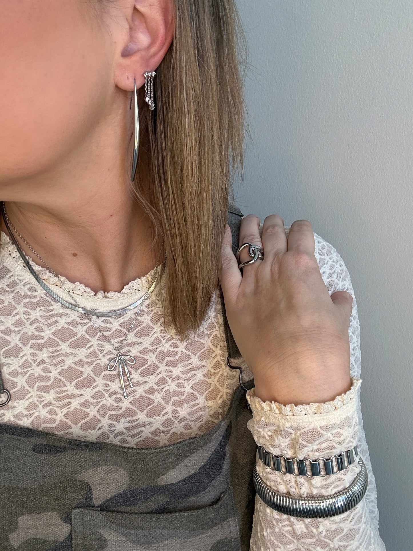 Silver Drop Earring