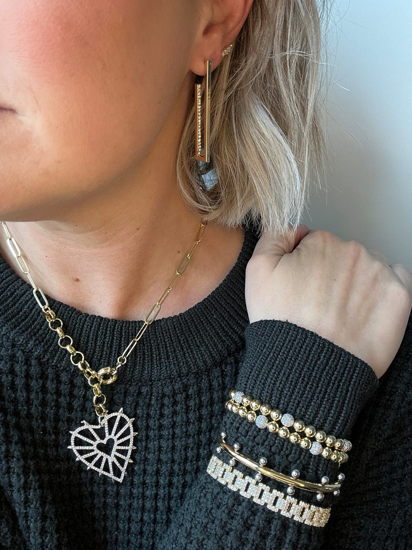 Cindy Gold Studded Cuff