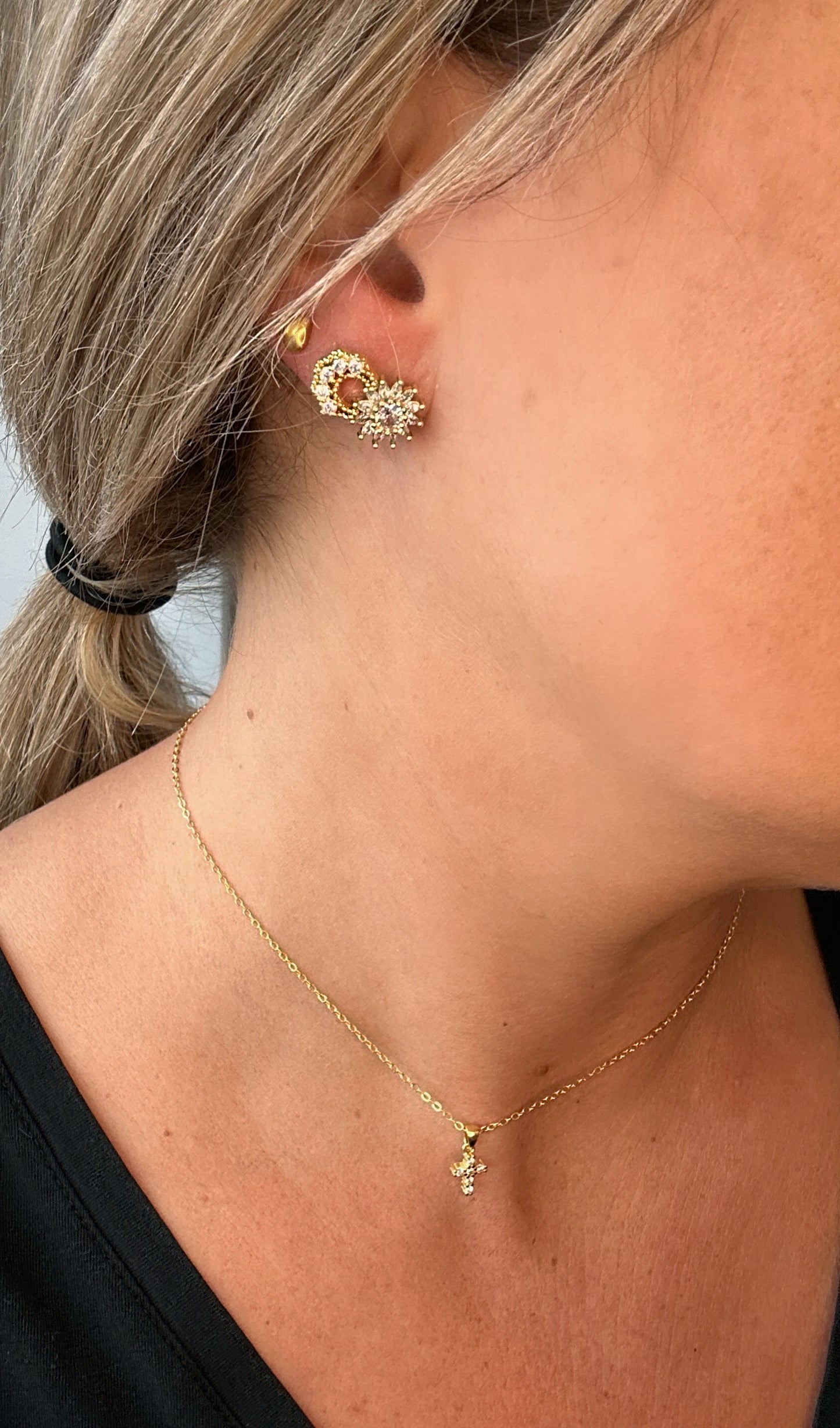 Diamond Sun Studs
