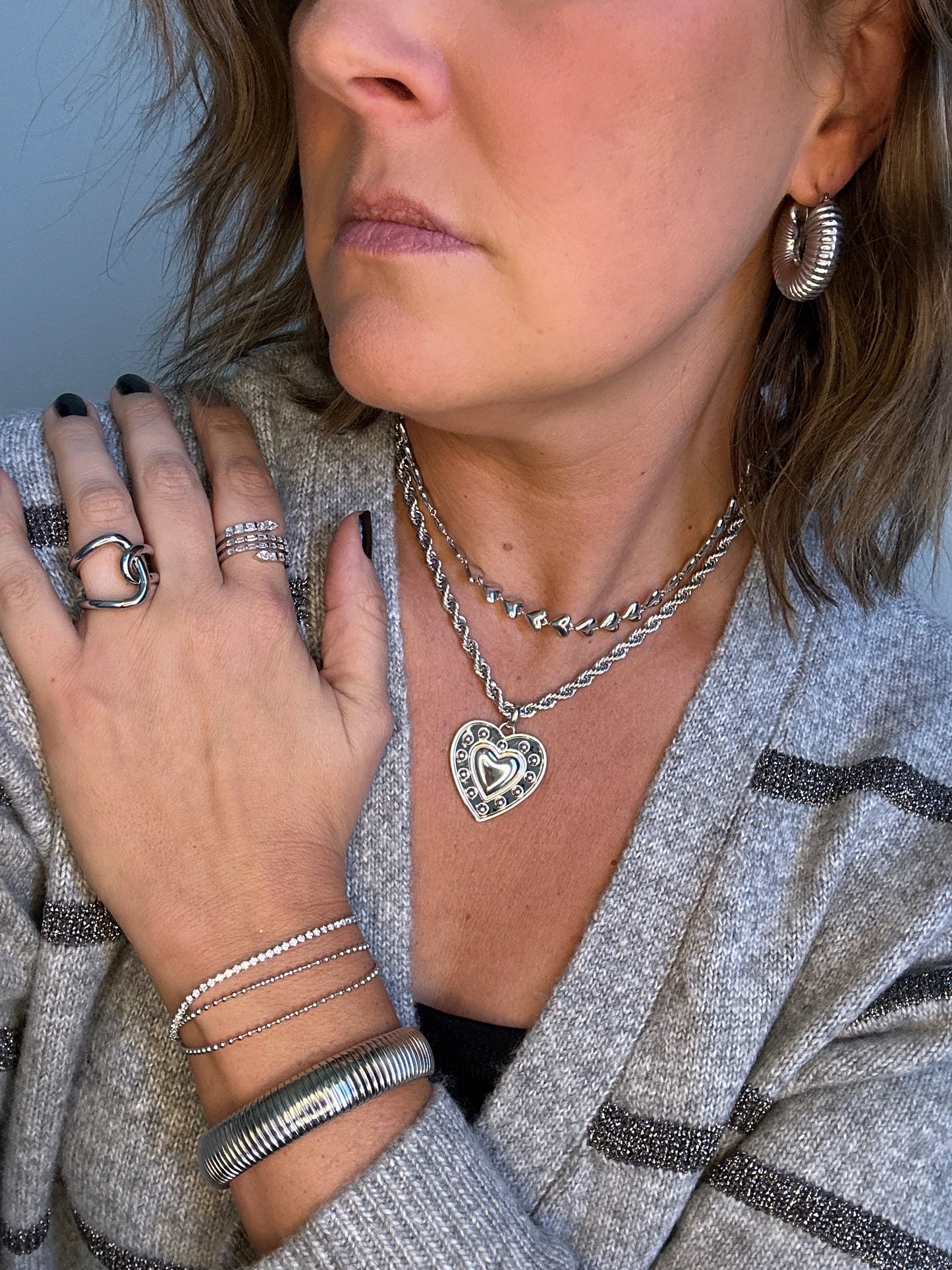 Delicate Silver Layers Bracelet