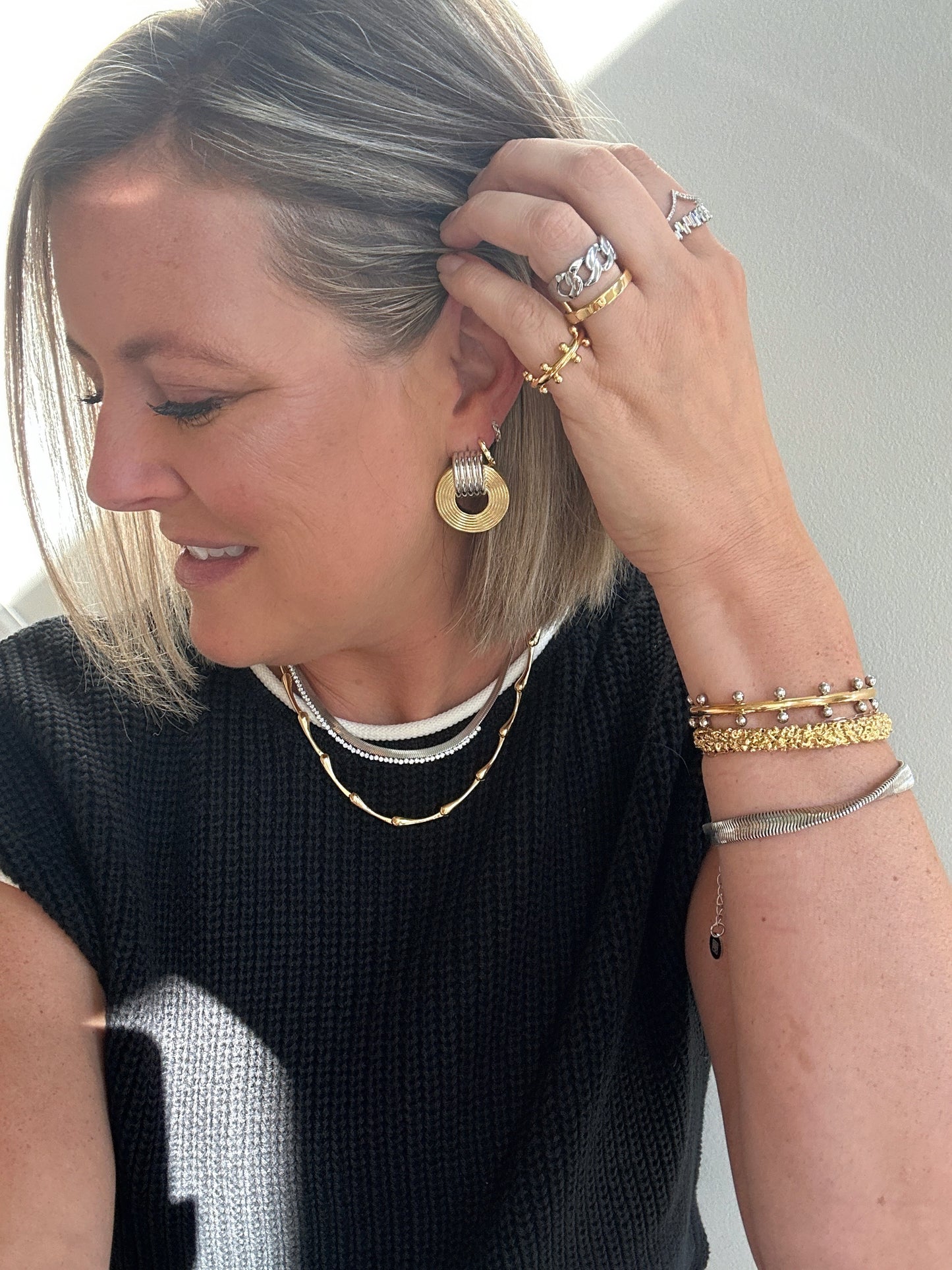 Two Tone Record Earrings