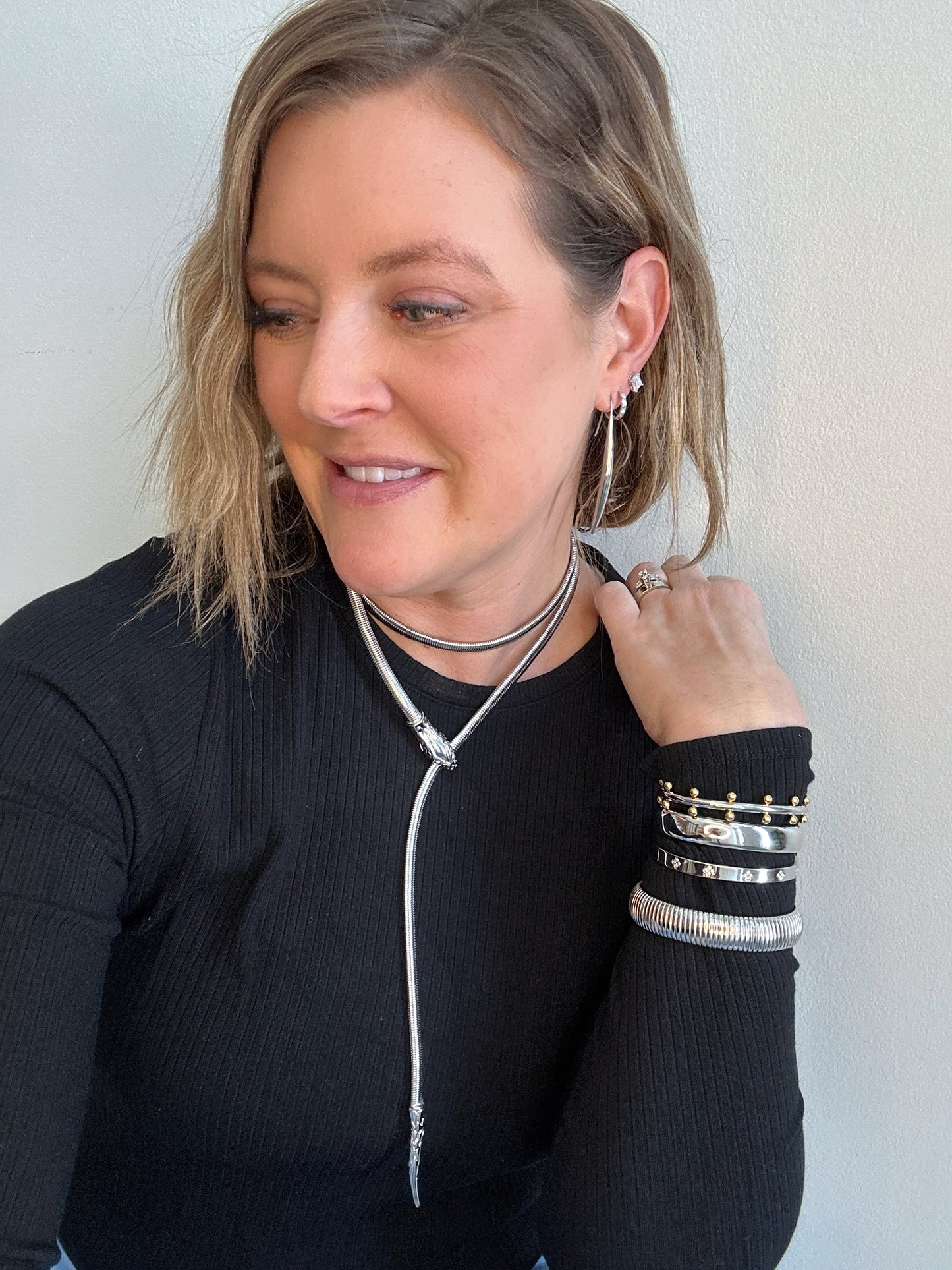 Cindy Silver Studded Cuff