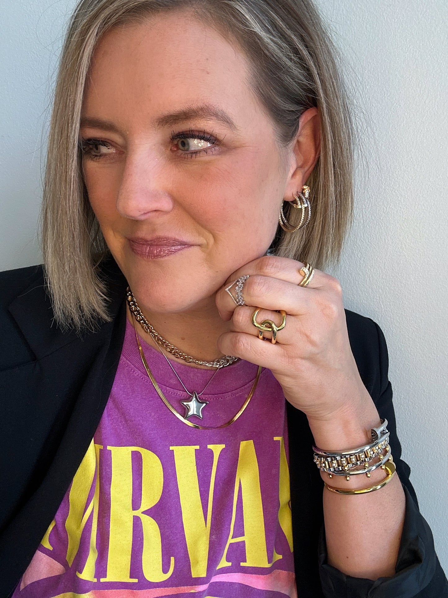 Cindy Gold Studded Cuff