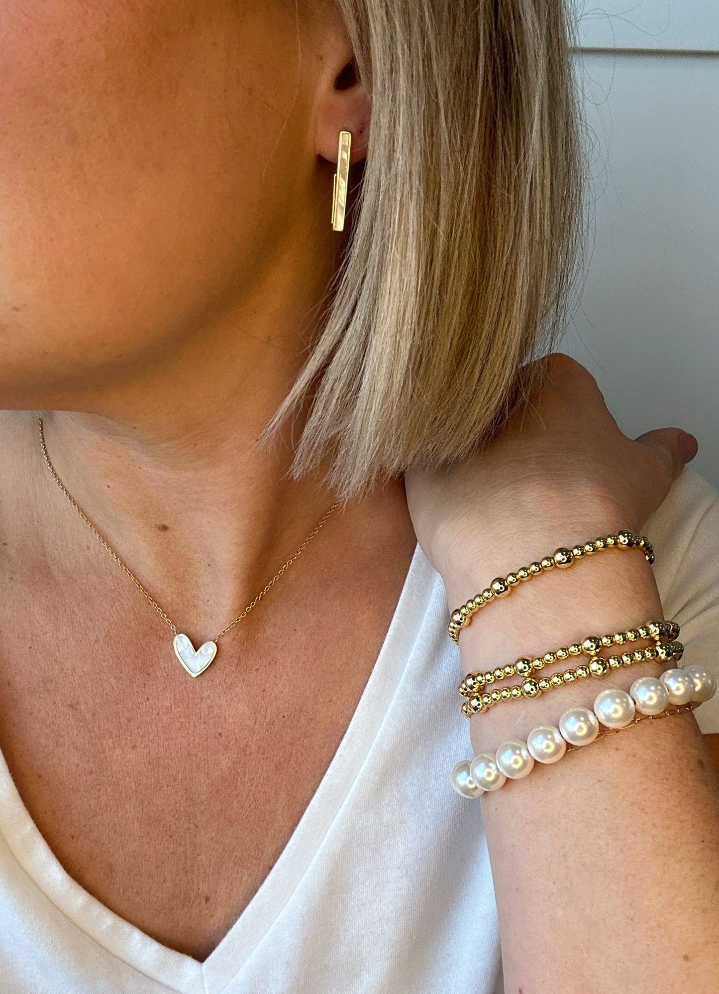 Mother of Pearl Heart Necklace