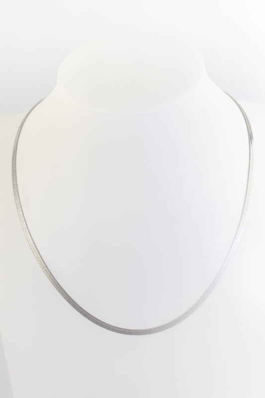 Silver Herringbone Necklace