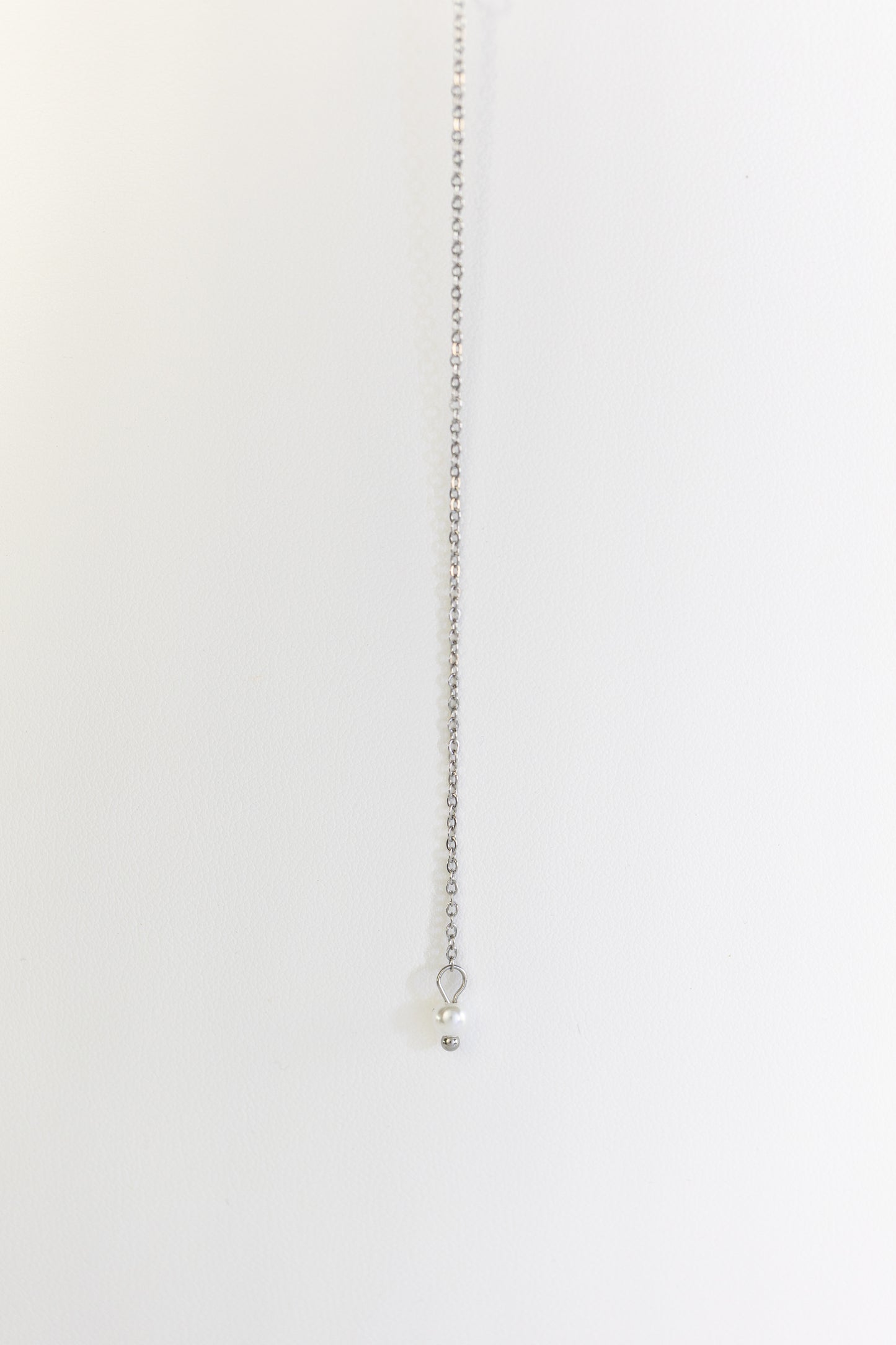 Silver Pearl Drop Necklace