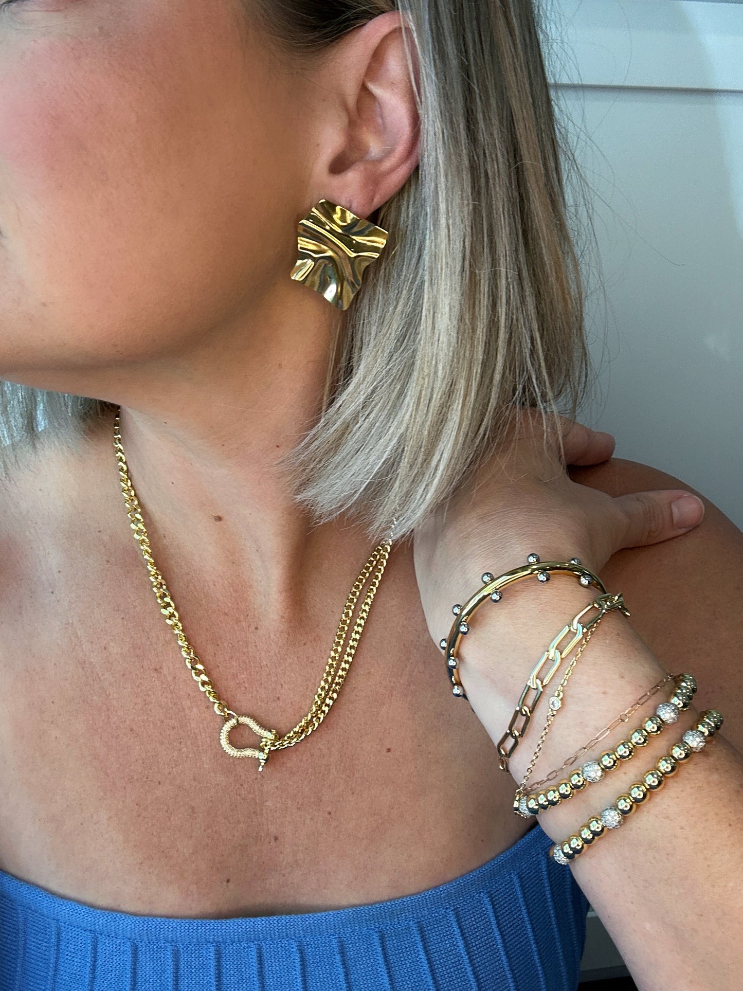 Cindy Gold Studded Cuff