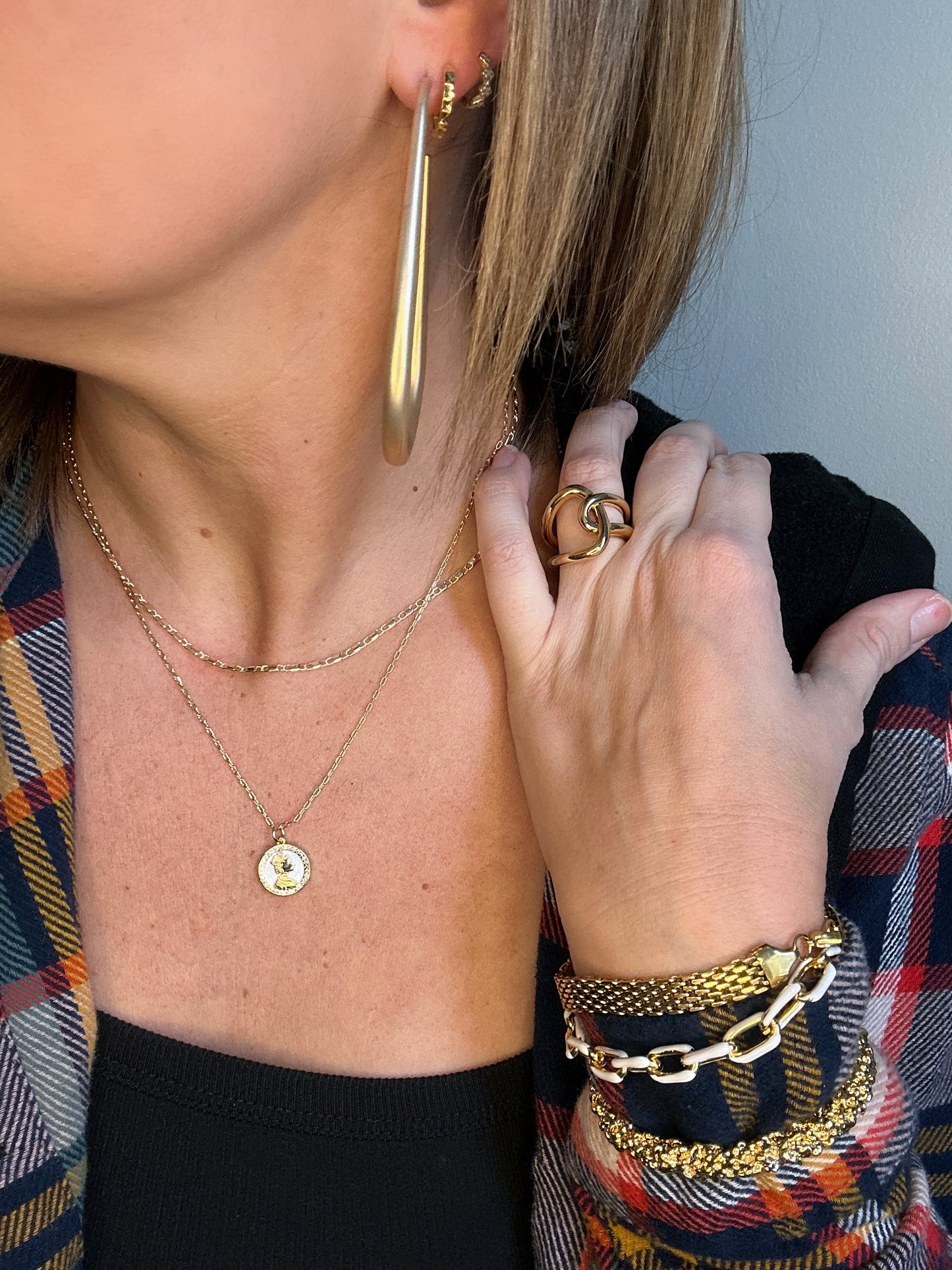 Harlow Gold Matte Hoop