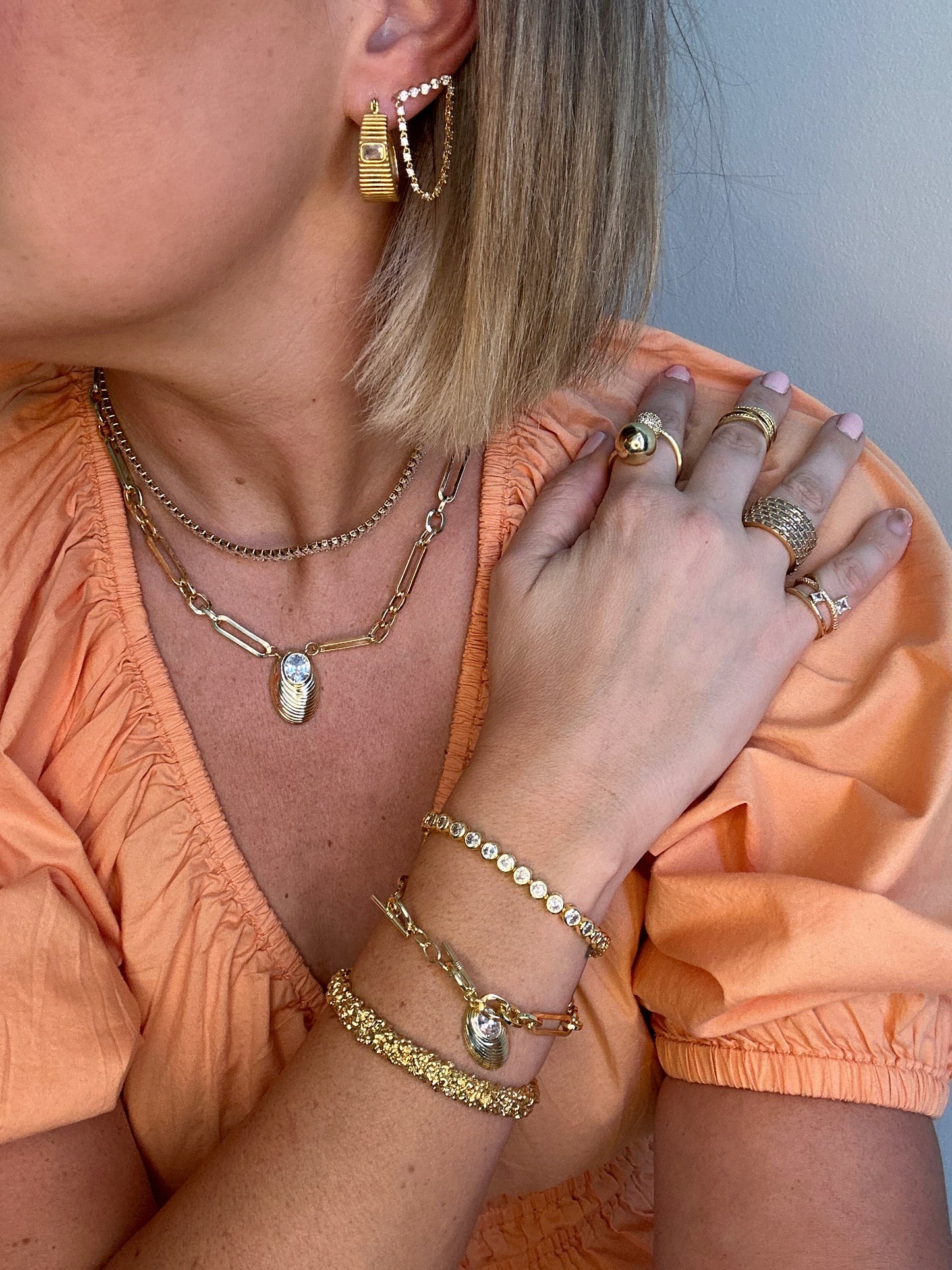 Diamond Shell Gold Bracelet