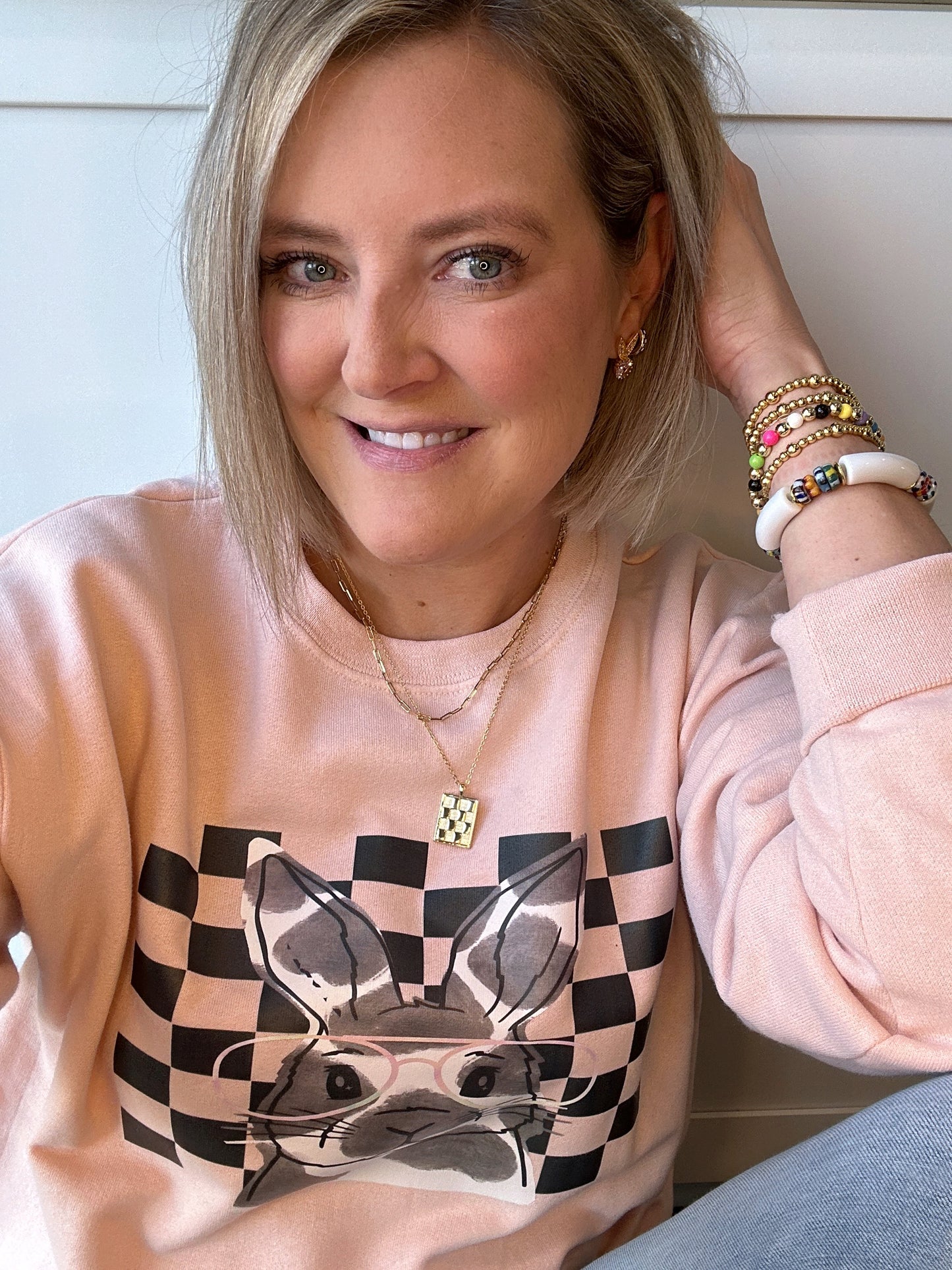 Checkered Gold Necklace