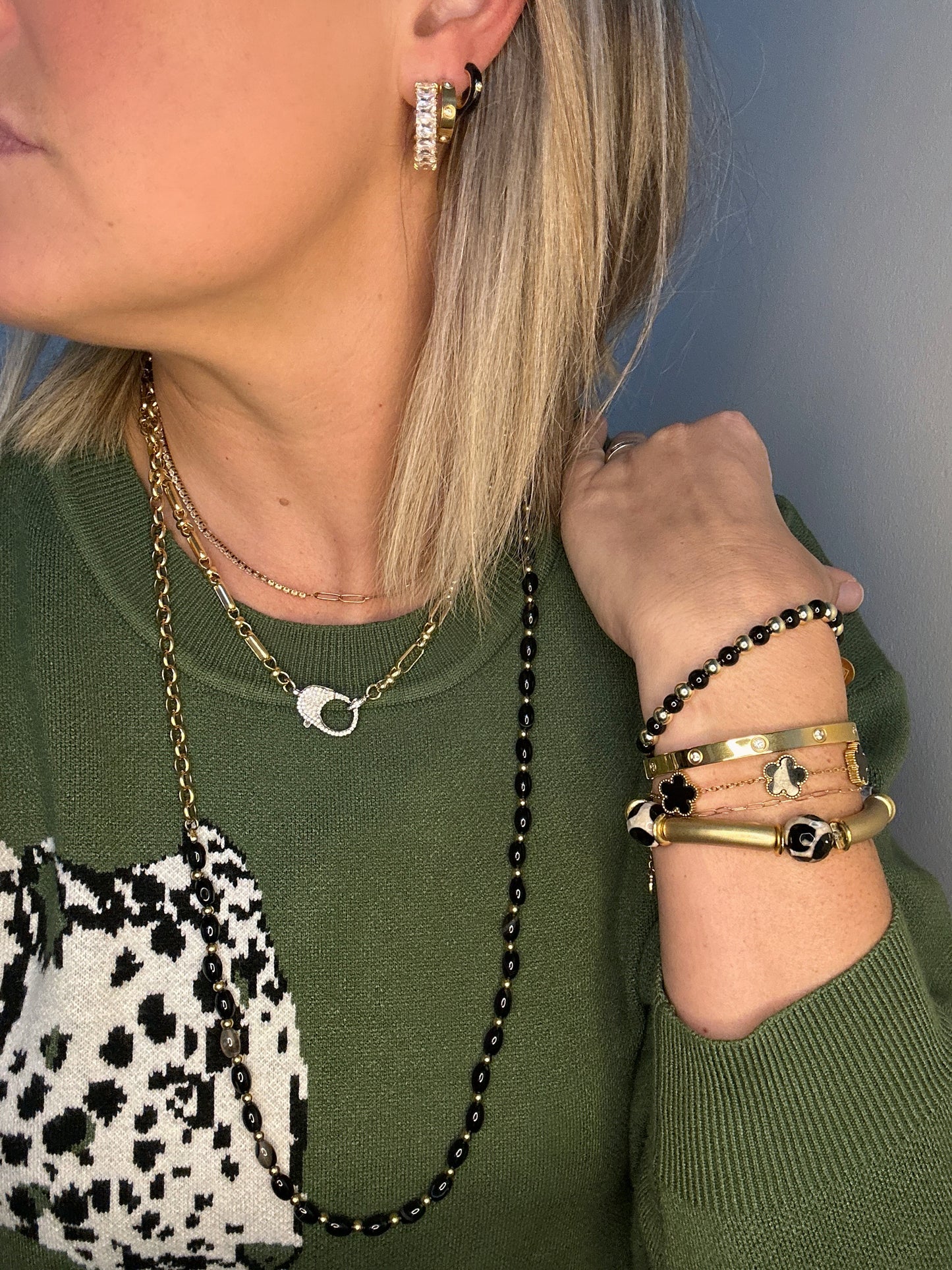 Gold Crystal Shimmer Hoops
