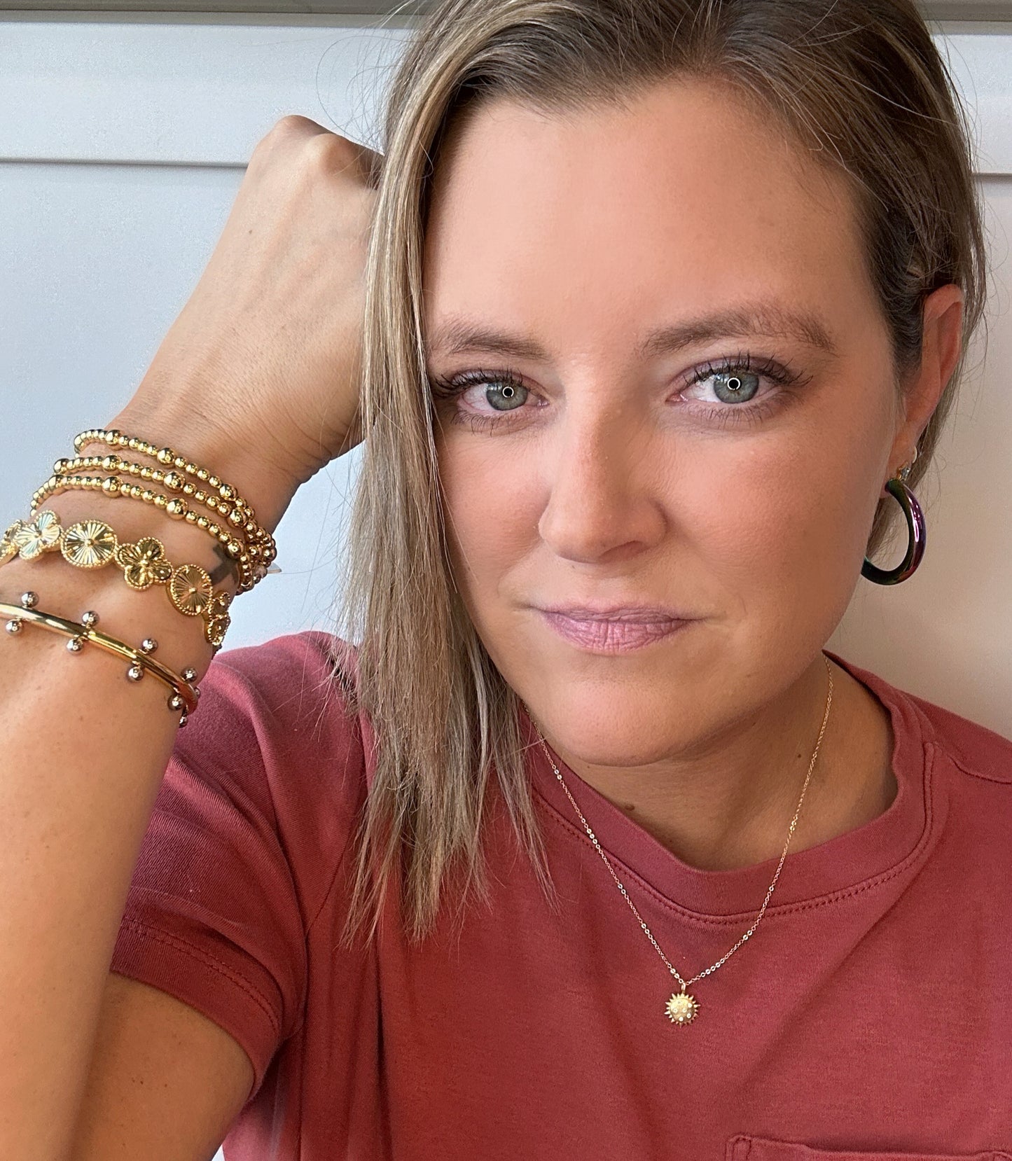 Cindy Gold Studded Cuff