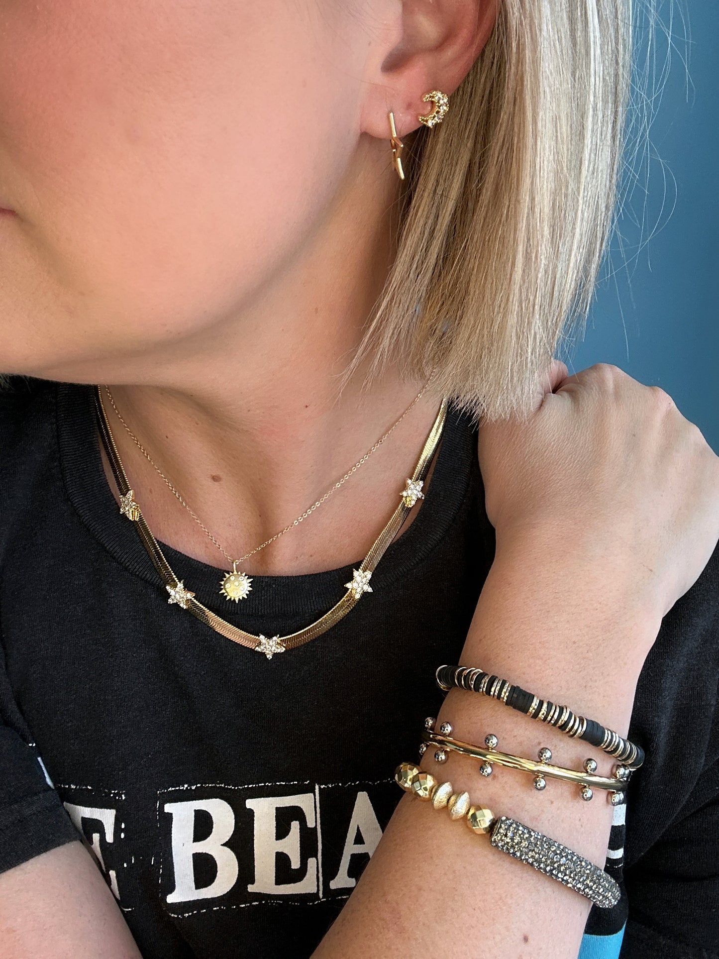 Cindy Gold Studded Cuff