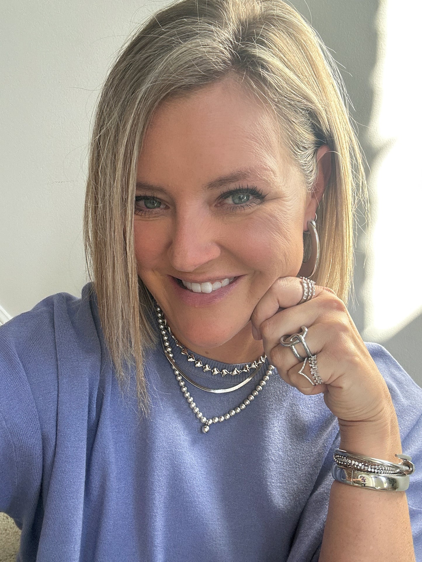 Dainty Silver Crystal Huggies