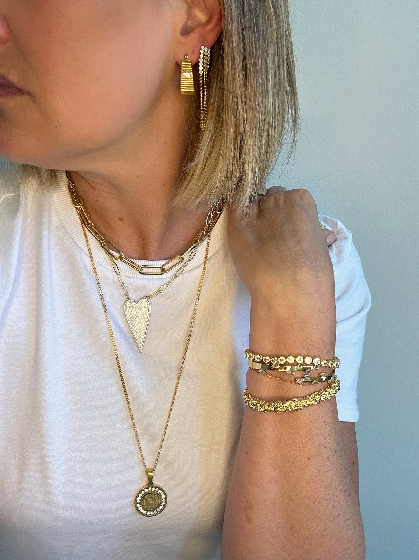 Crystal Leaf Hinge Bracelet
