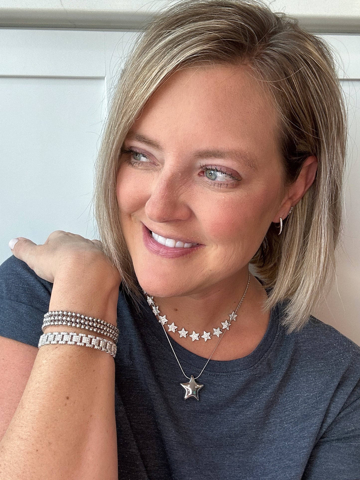 Star Power in Silver Necklace