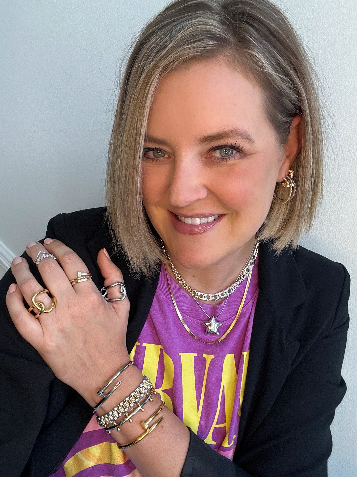 Cindy Gold Studded Cuff