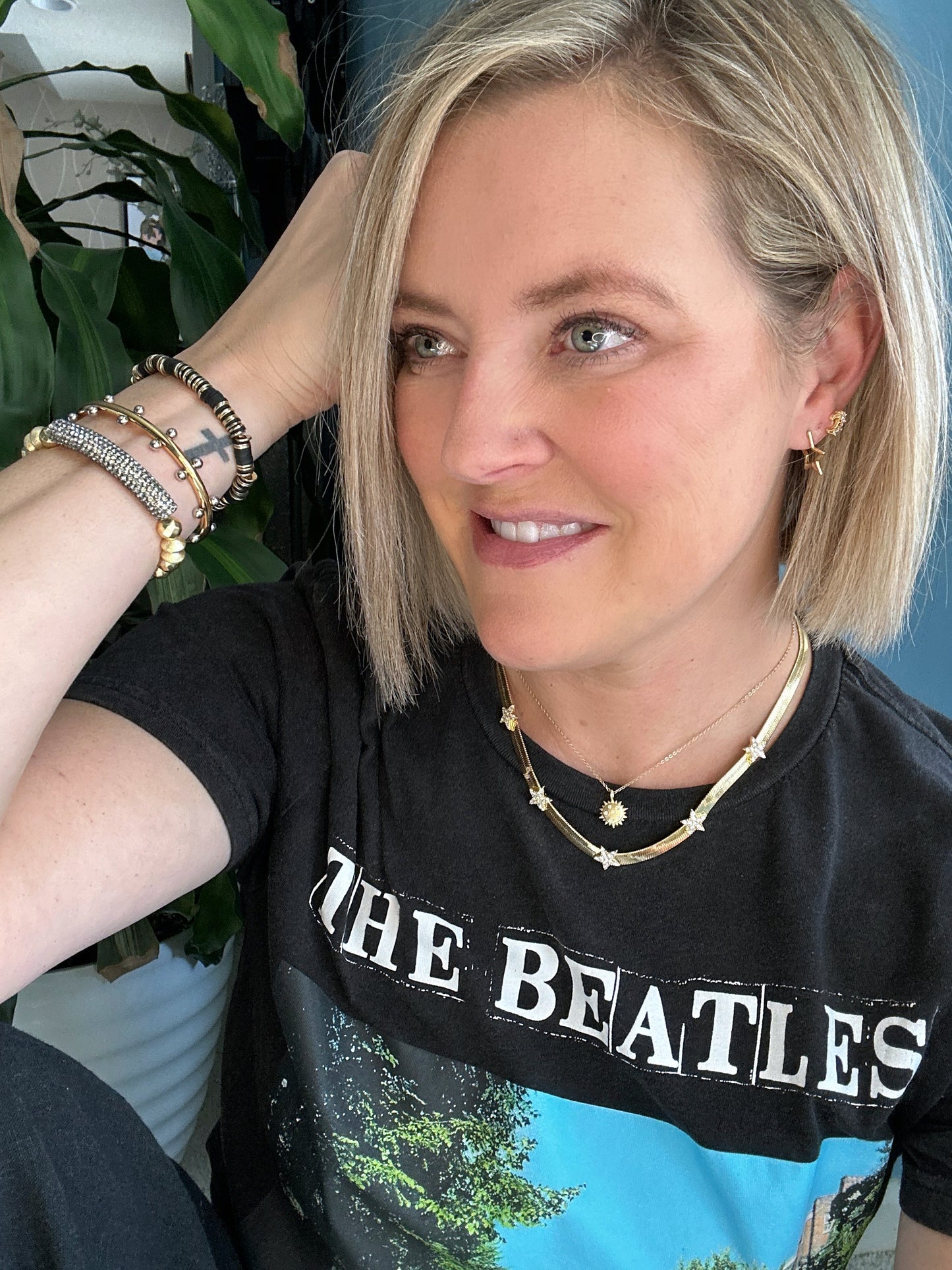 Cindy Gold Studded Cuff