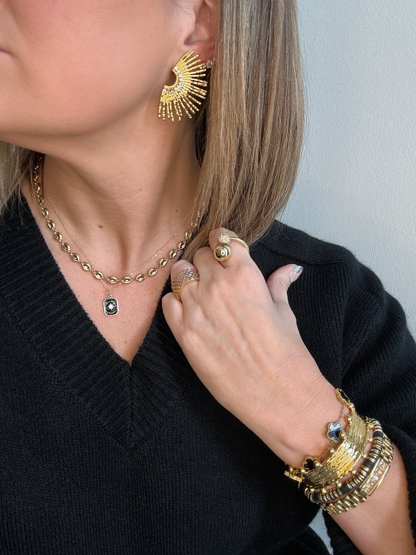 Love Em Black/Gold Bracelet