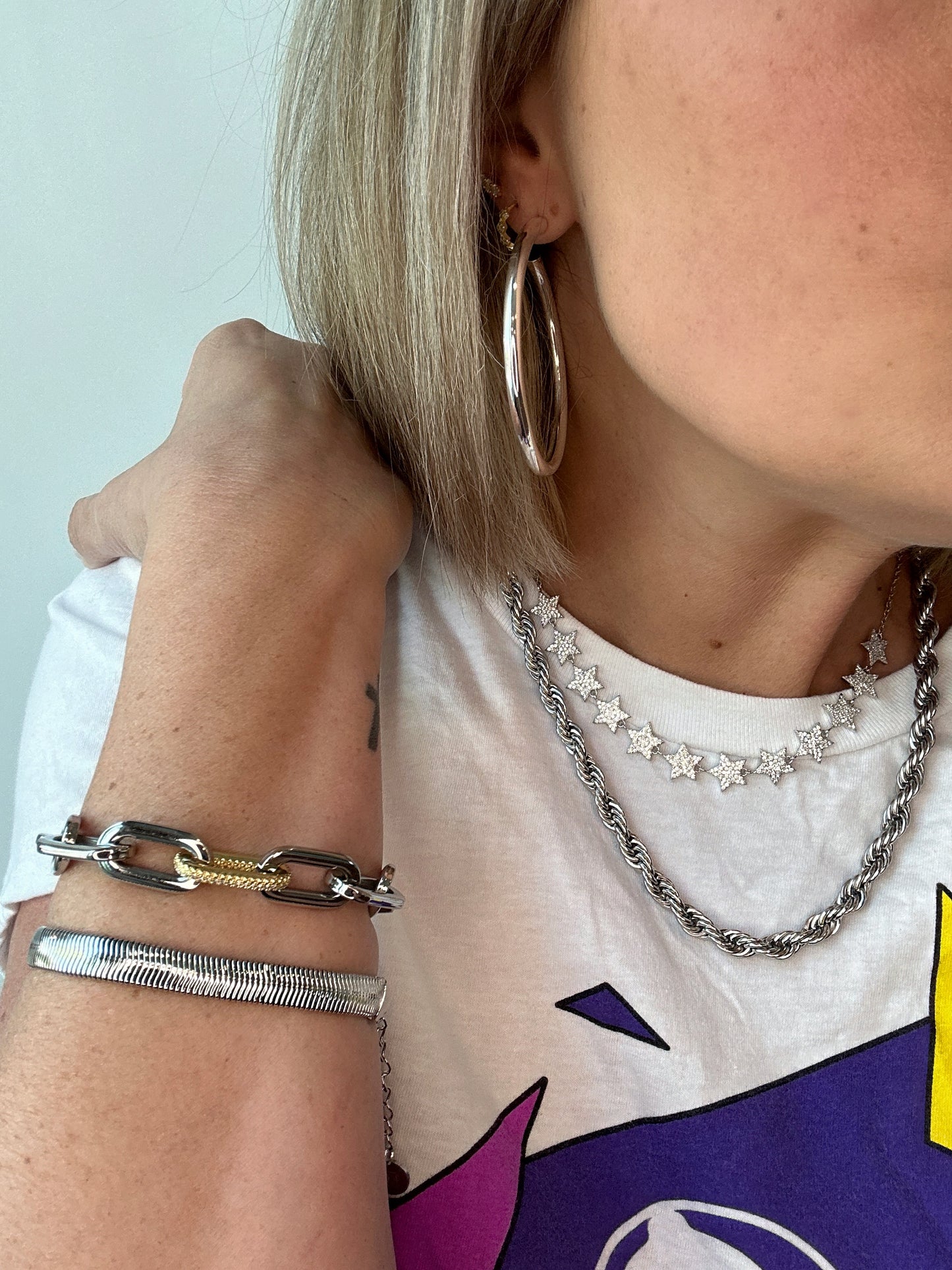 Fancy-Like Silver Bracelet