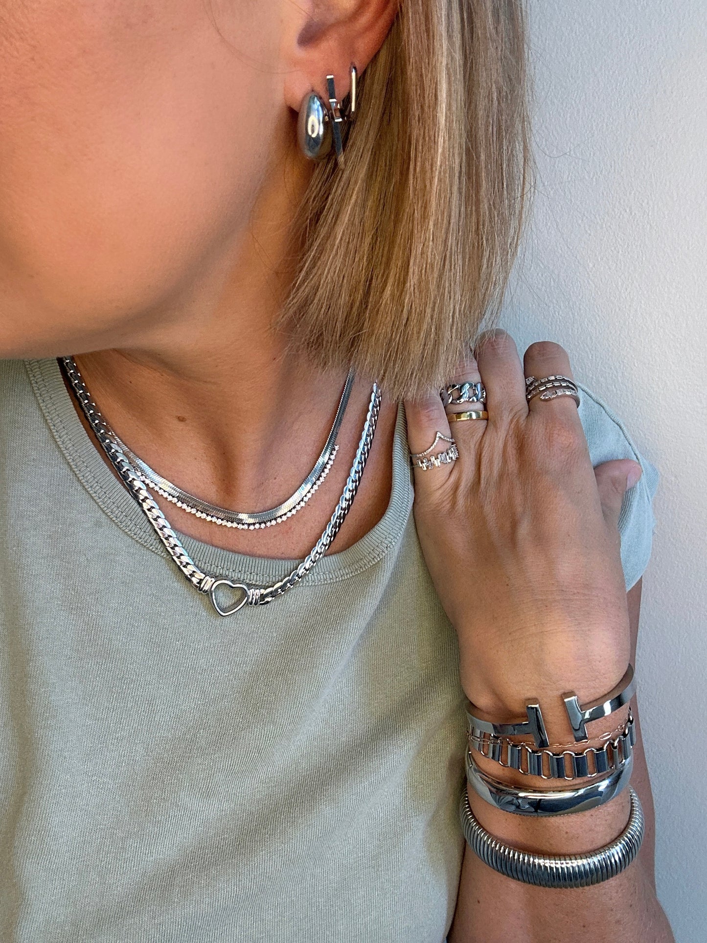 Cutout Silver Heart Necklace