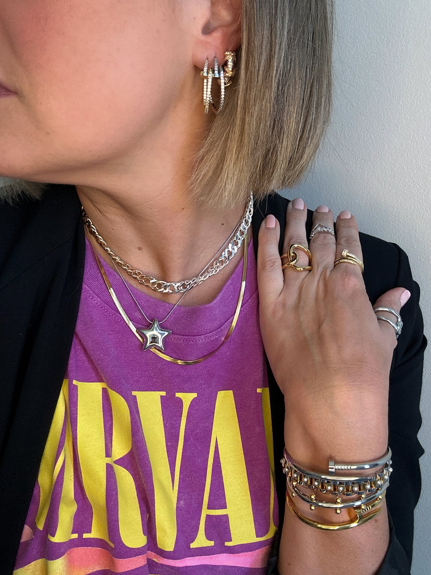 Cindy Gold Studded Cuff