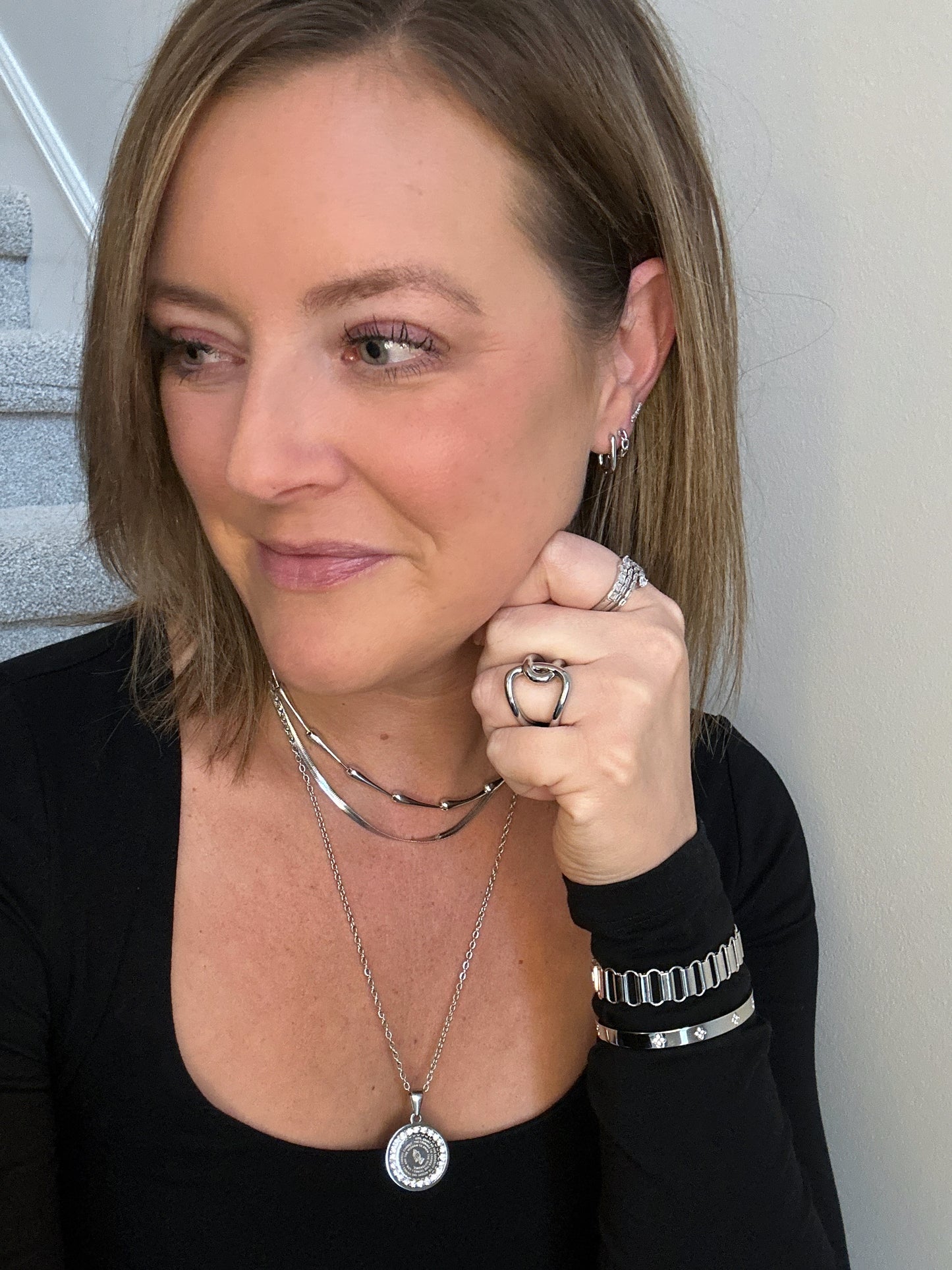 Silver Micro Bar Studs