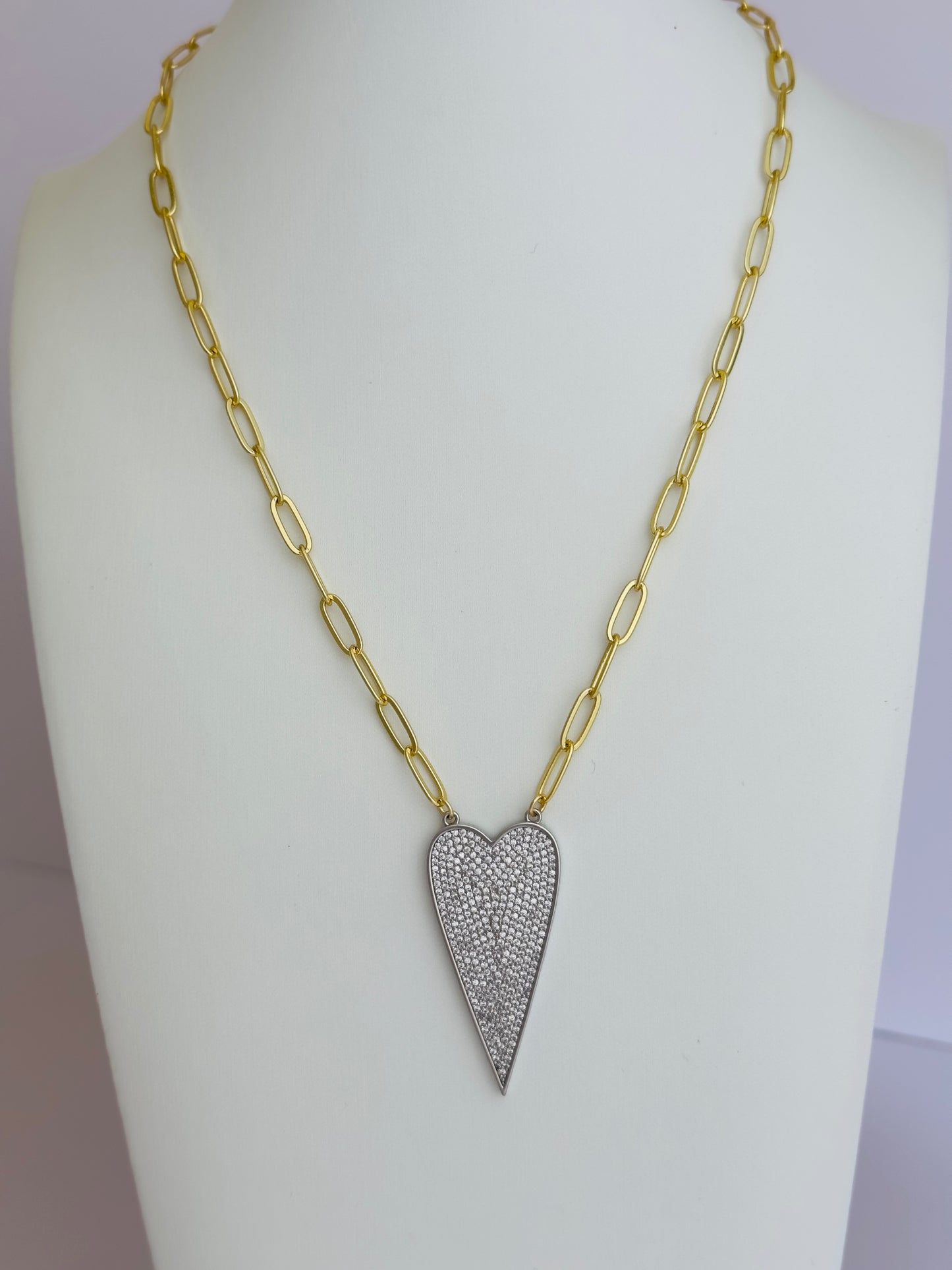 Jumbo Silver Heart Necklace