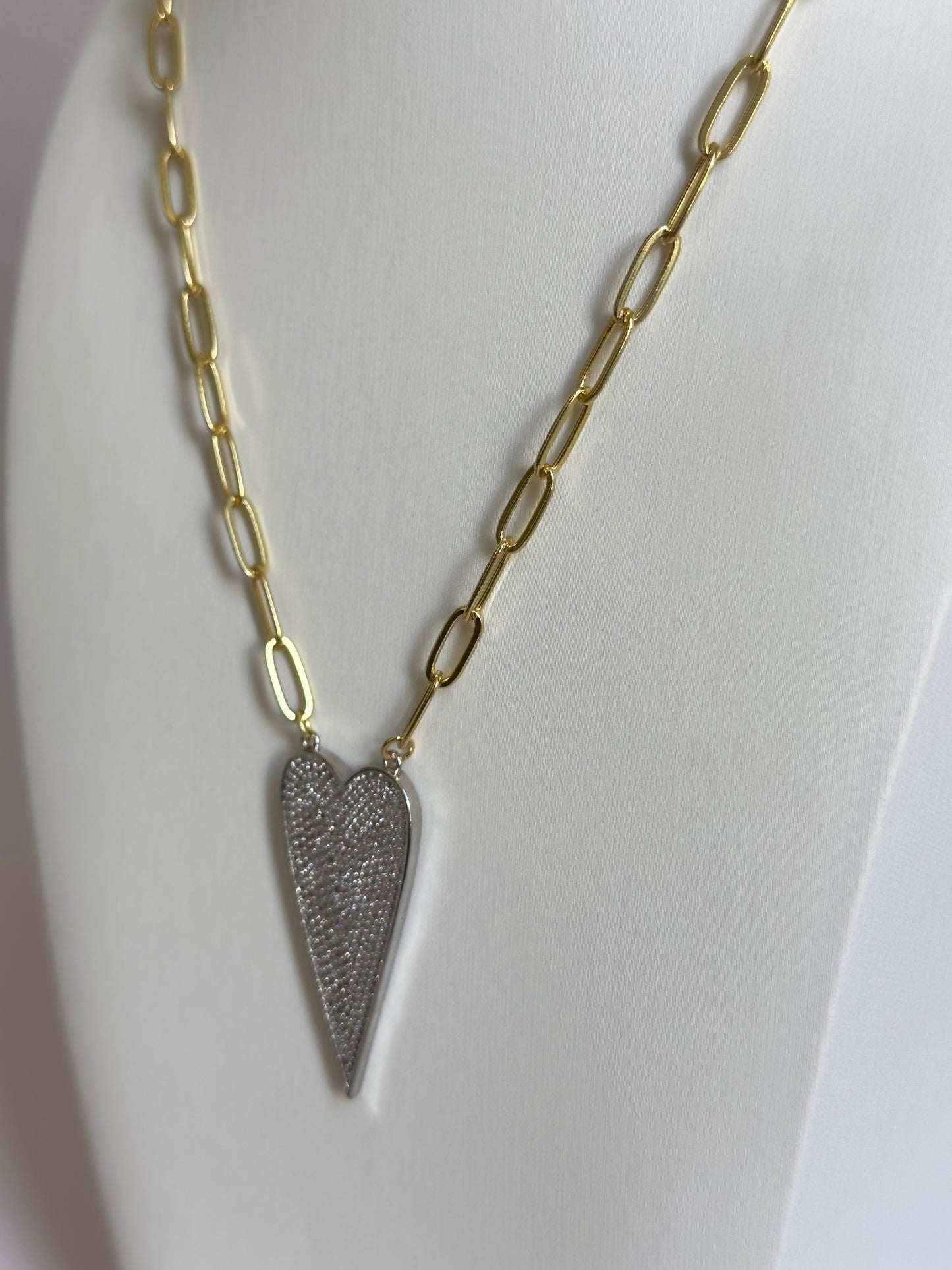 Jumbo Silver Heart Necklace