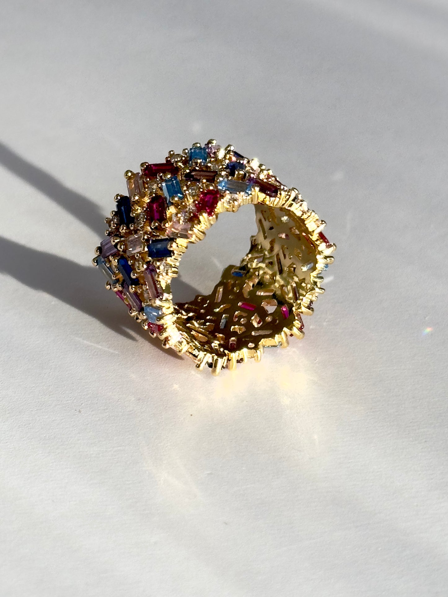 Rainbow Baguette Ring