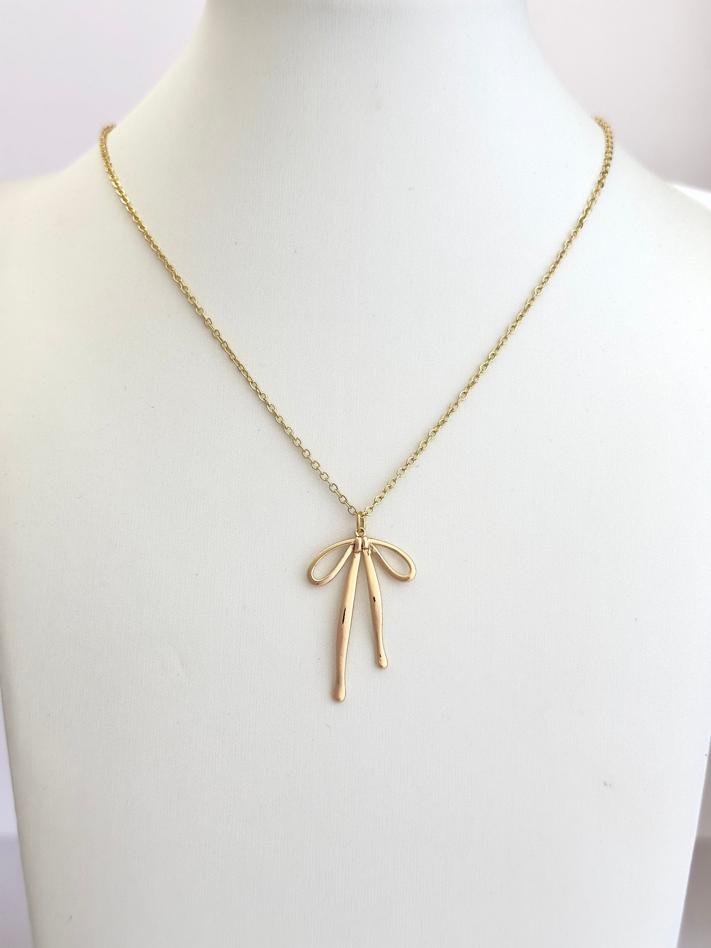 Gold Bow Necklace