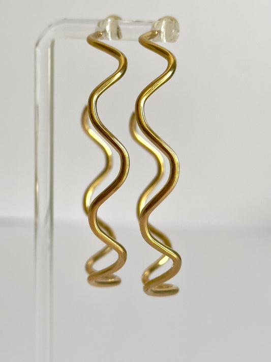 Wavy Large Hoops