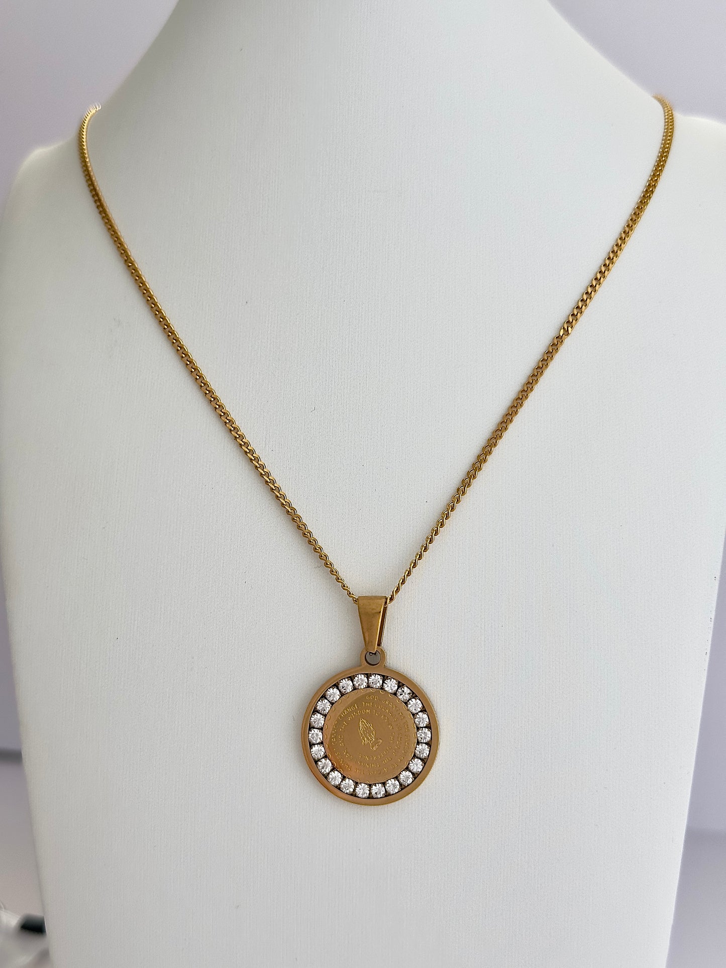 Prayer Warrior in Gold Necklace