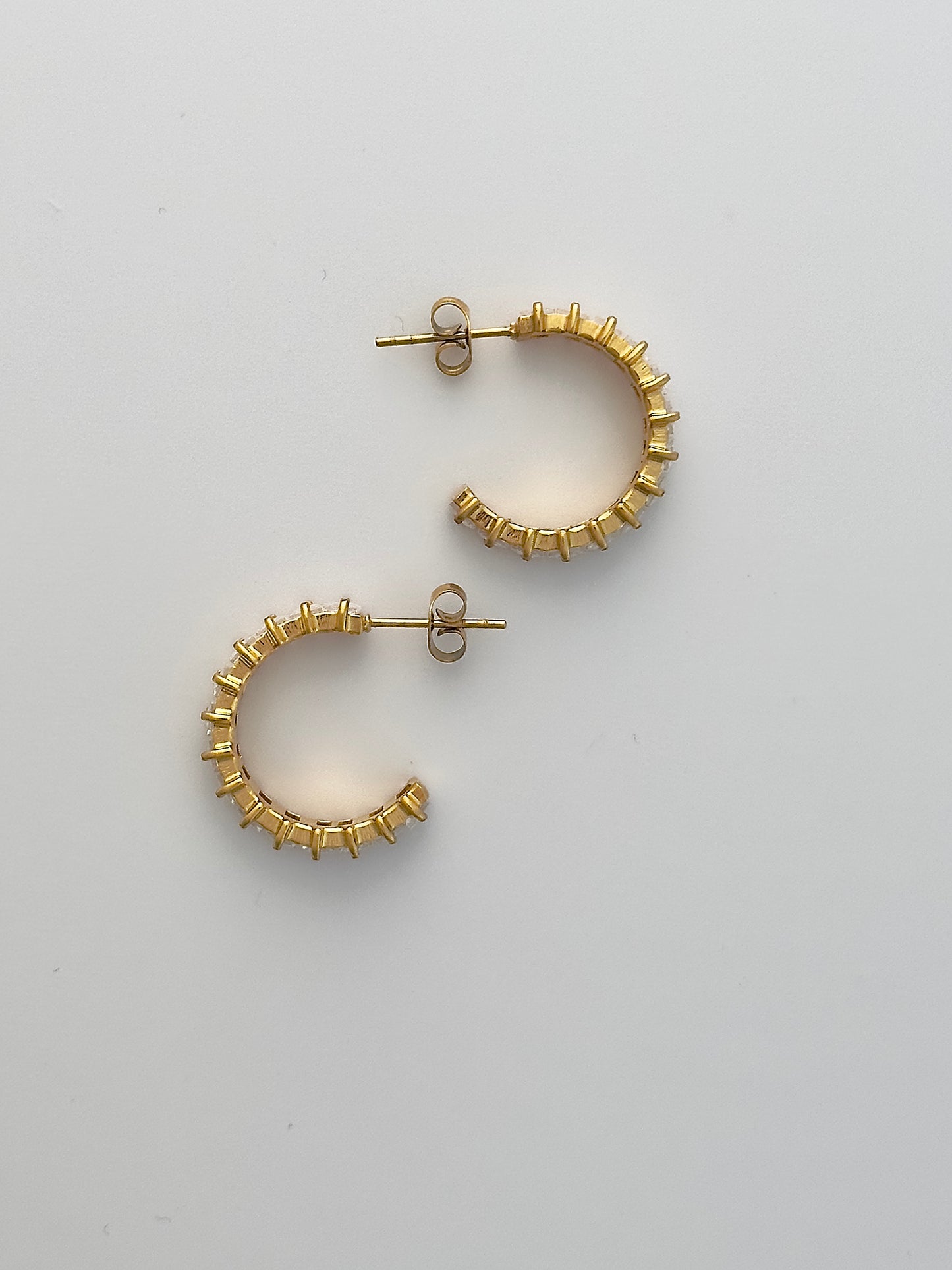 Gold Crystal Shimmer Hoops