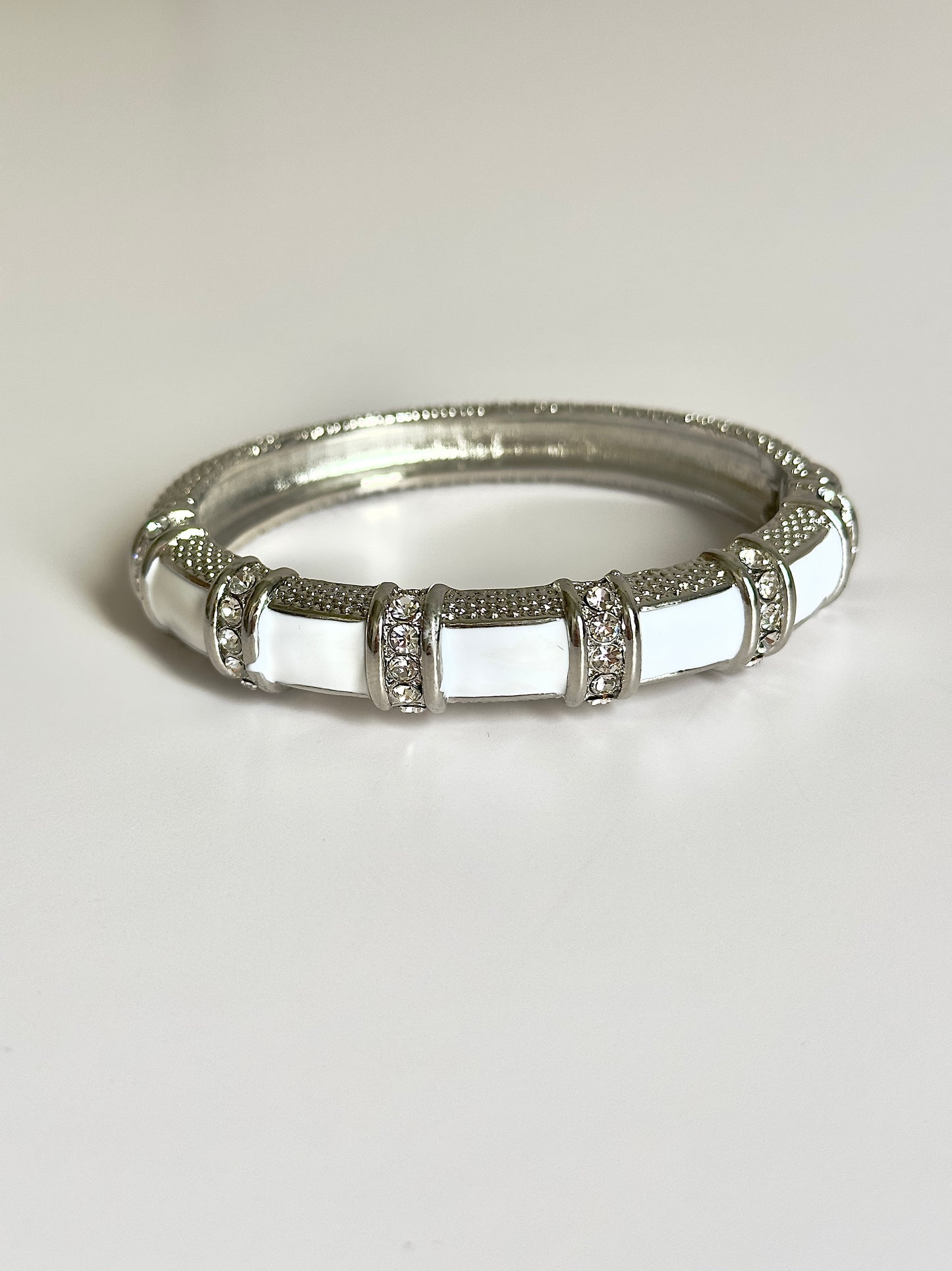 Silver White Bangle