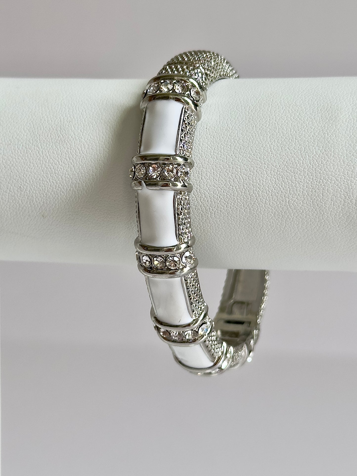 Silver White Bangle
